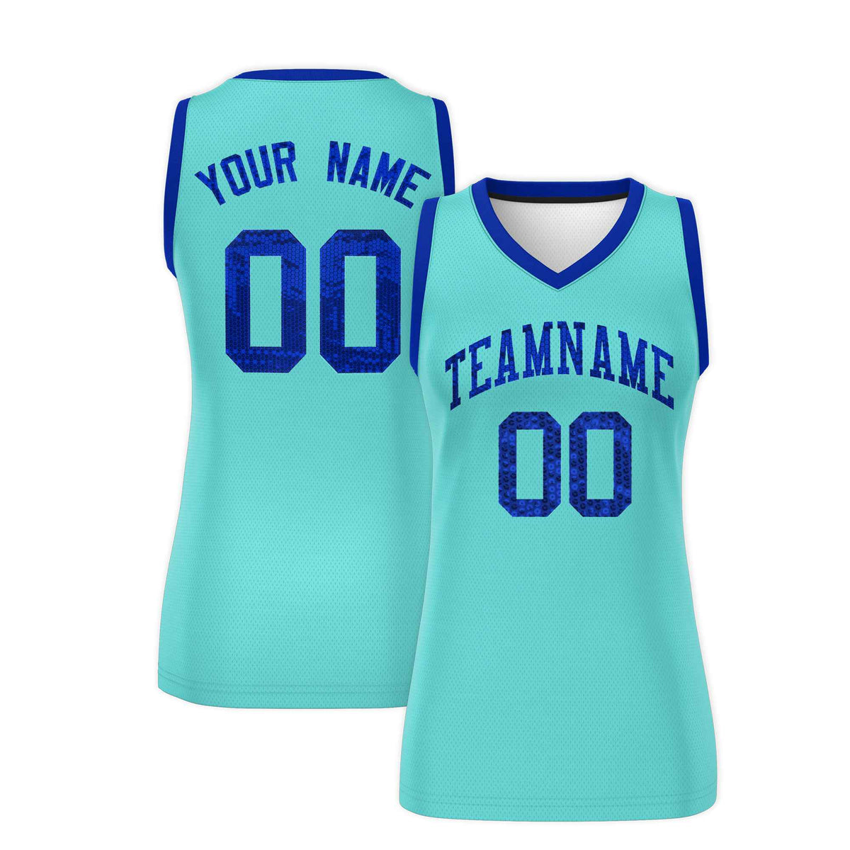 Custom Bright Green Royal Women Netball Sequined Dress