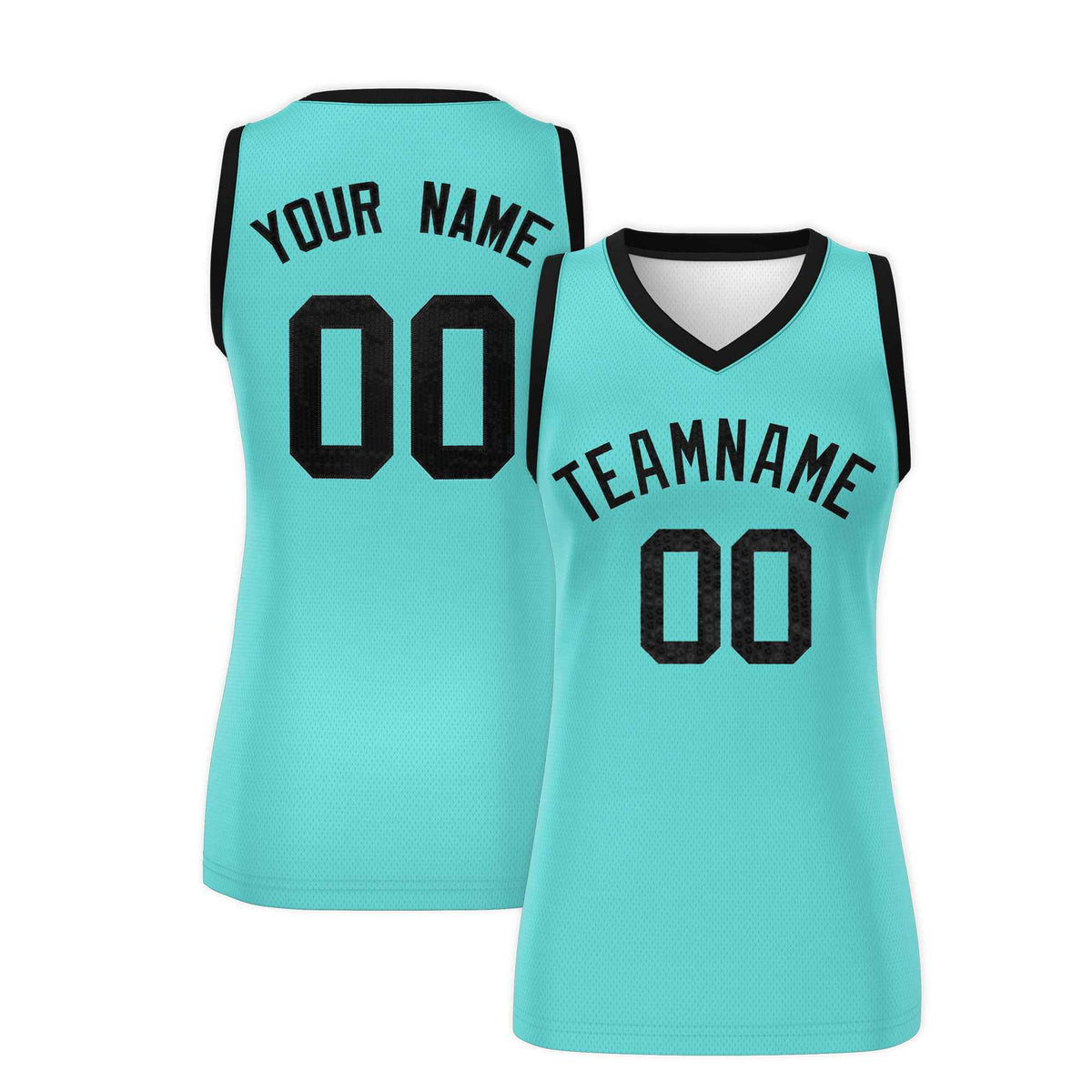 Custom Bright Green Black Women Netball Sequined Dress
