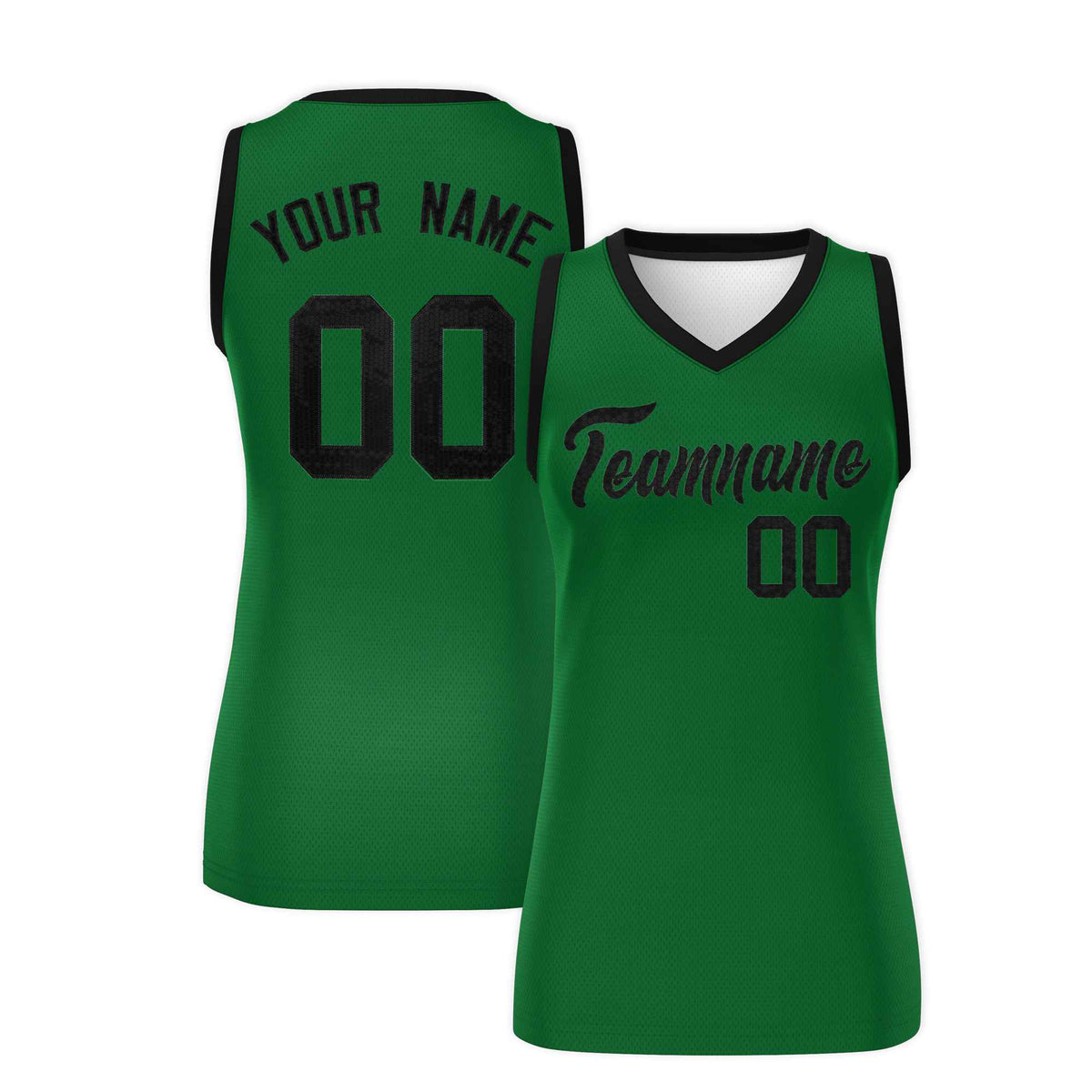 Custom Kelly Green Black Women Netball Sequined Dress