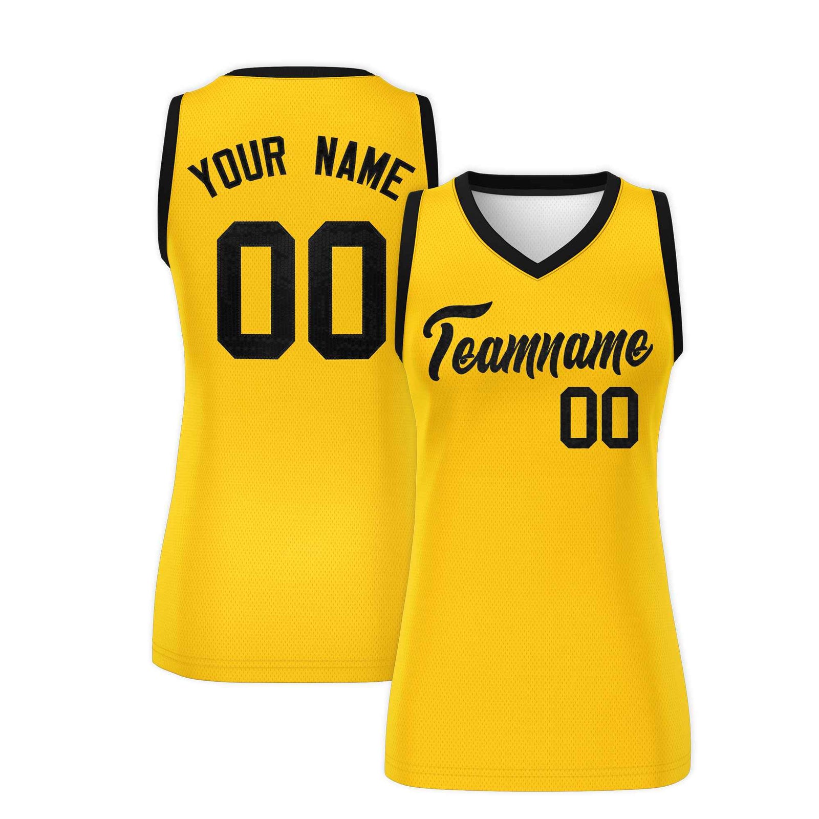 Custom Gold Black Women Netball Sequined Dress