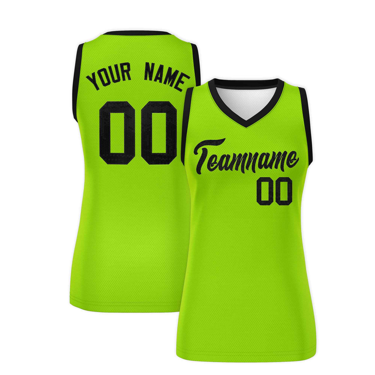 Custom Neon Green Black Women Netball Sequined Dress