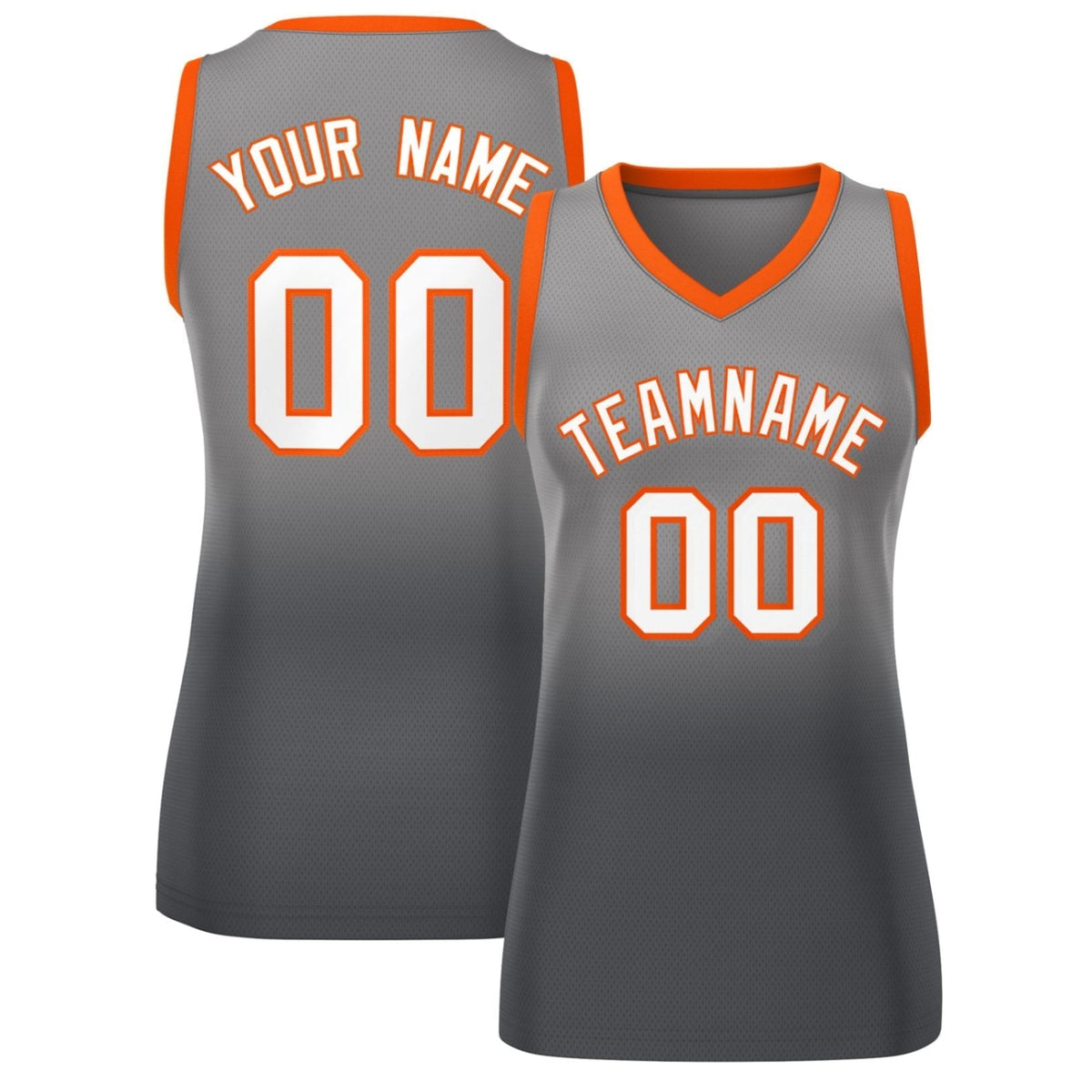 Custom Light Gray Dark Gray Gradient Fashion Tops Mesh Netball Dress For Women