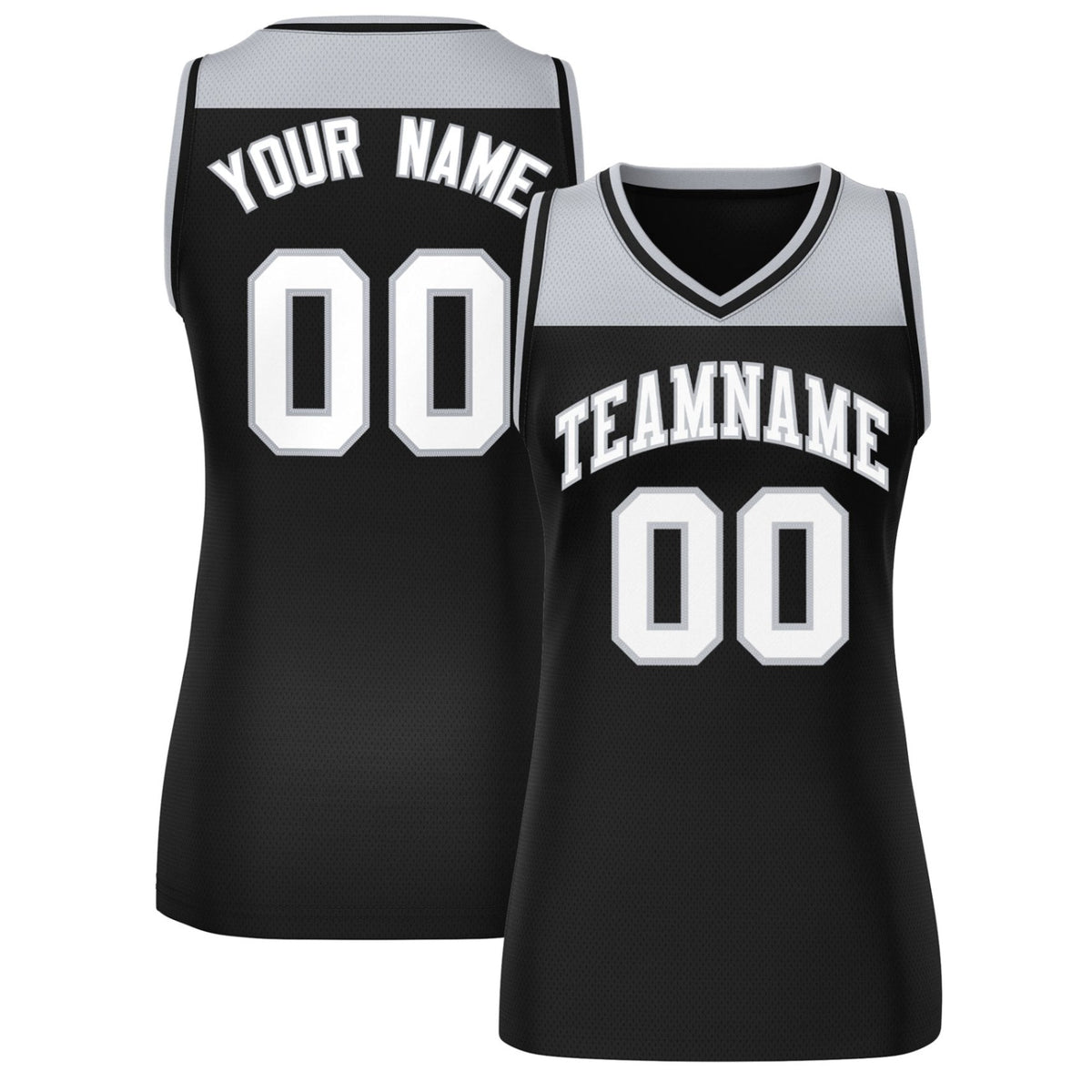 Custom Gray Black Color Block Fashion Tops Mesh Netball Dress For Women
