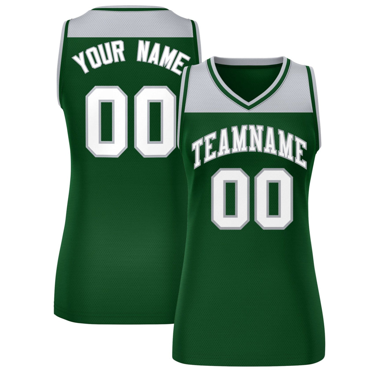 Custom Gray Green Color Block Fashion Tops Mesh Netball Dress For Women