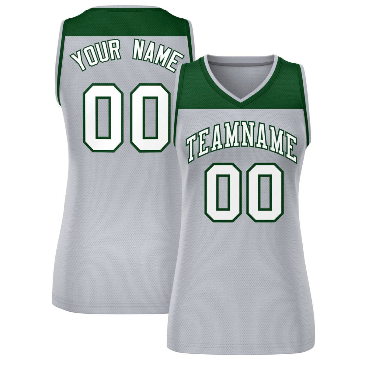 Custom Green Gray Color Block Fashion Tops Mesh Netball Dress For Women