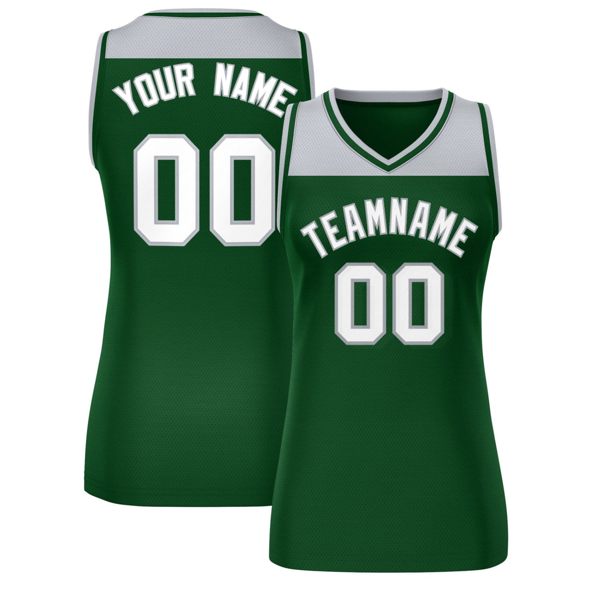 Custom Gray Green Color Block Fashion Tops Mesh Netball Dress For Women