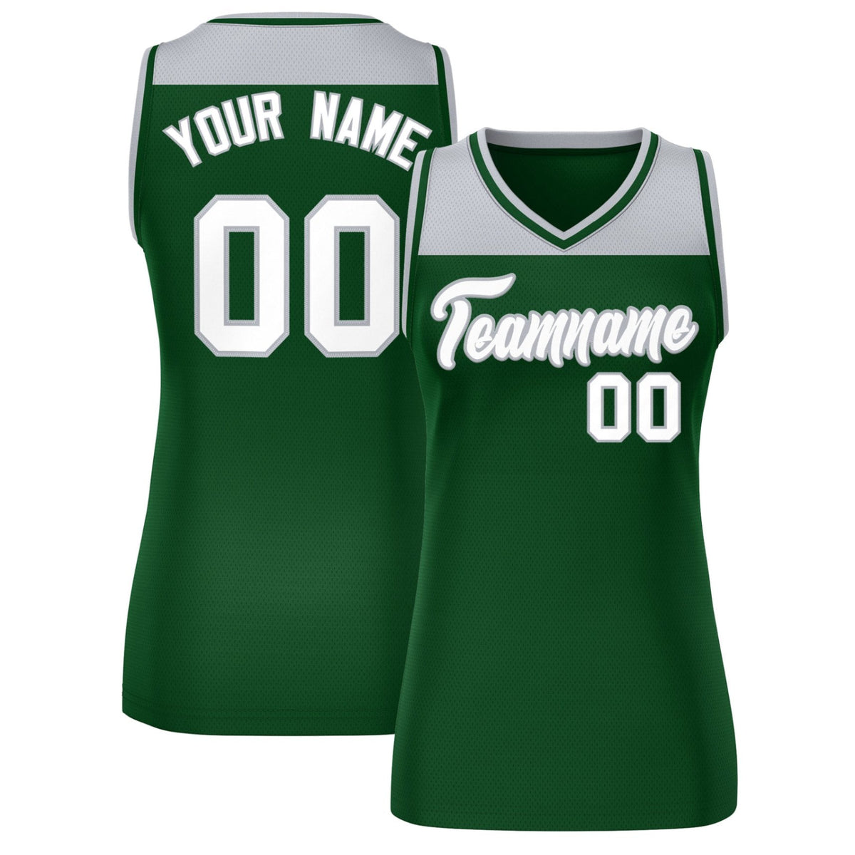 Custom Gray Green Color Block Fashion Tops Mesh Netball Dress For Women