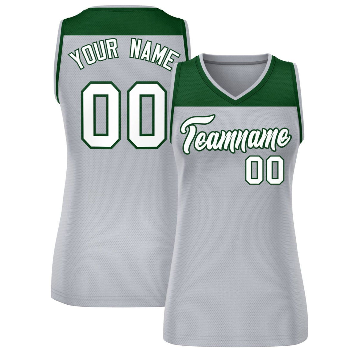 Custom Green Gray Color Block Fashion Tops Mesh Netball Dress For Women