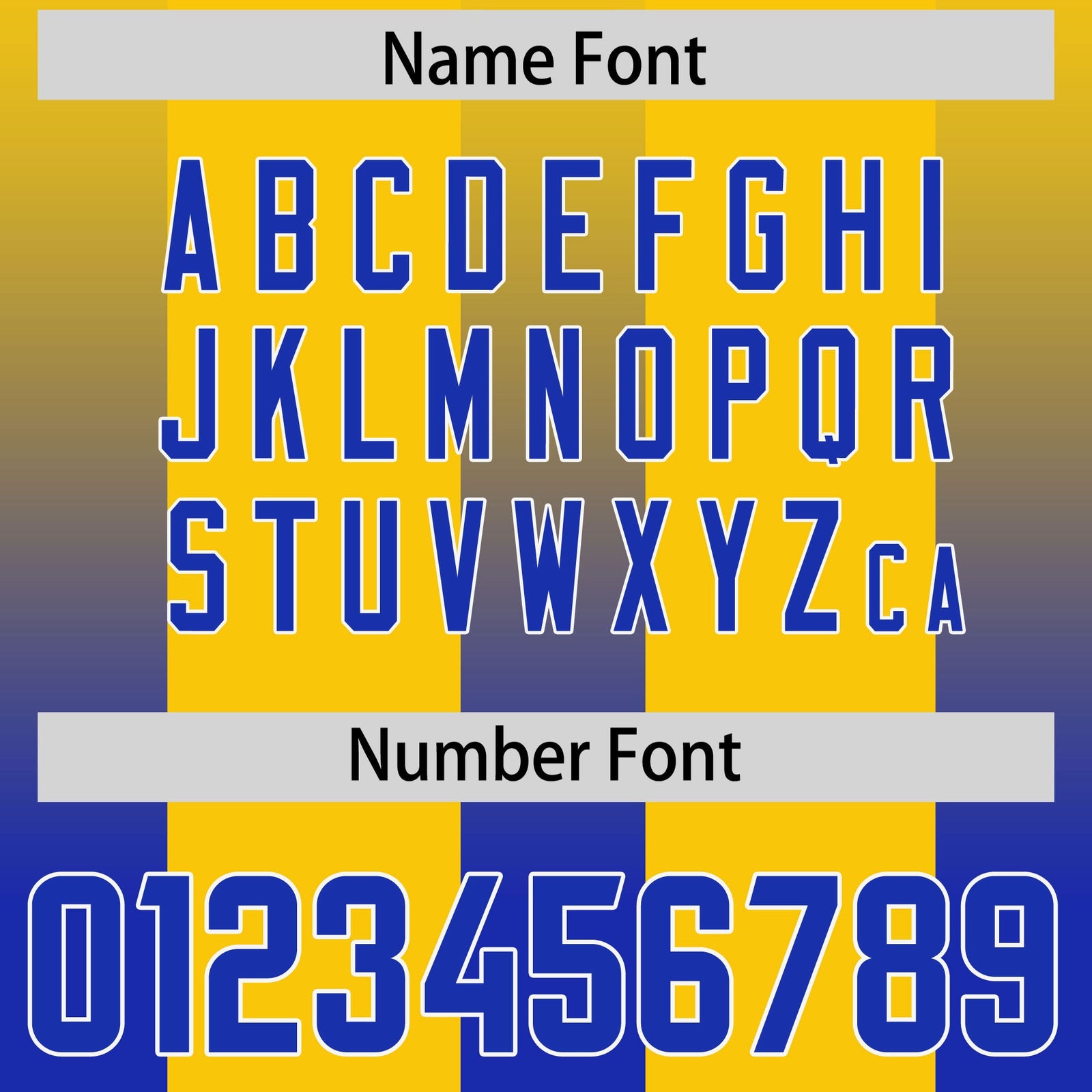 Custom Yellow Royal Vertical Width Stripe Gradient Fashion Personalized Team Football Jersey