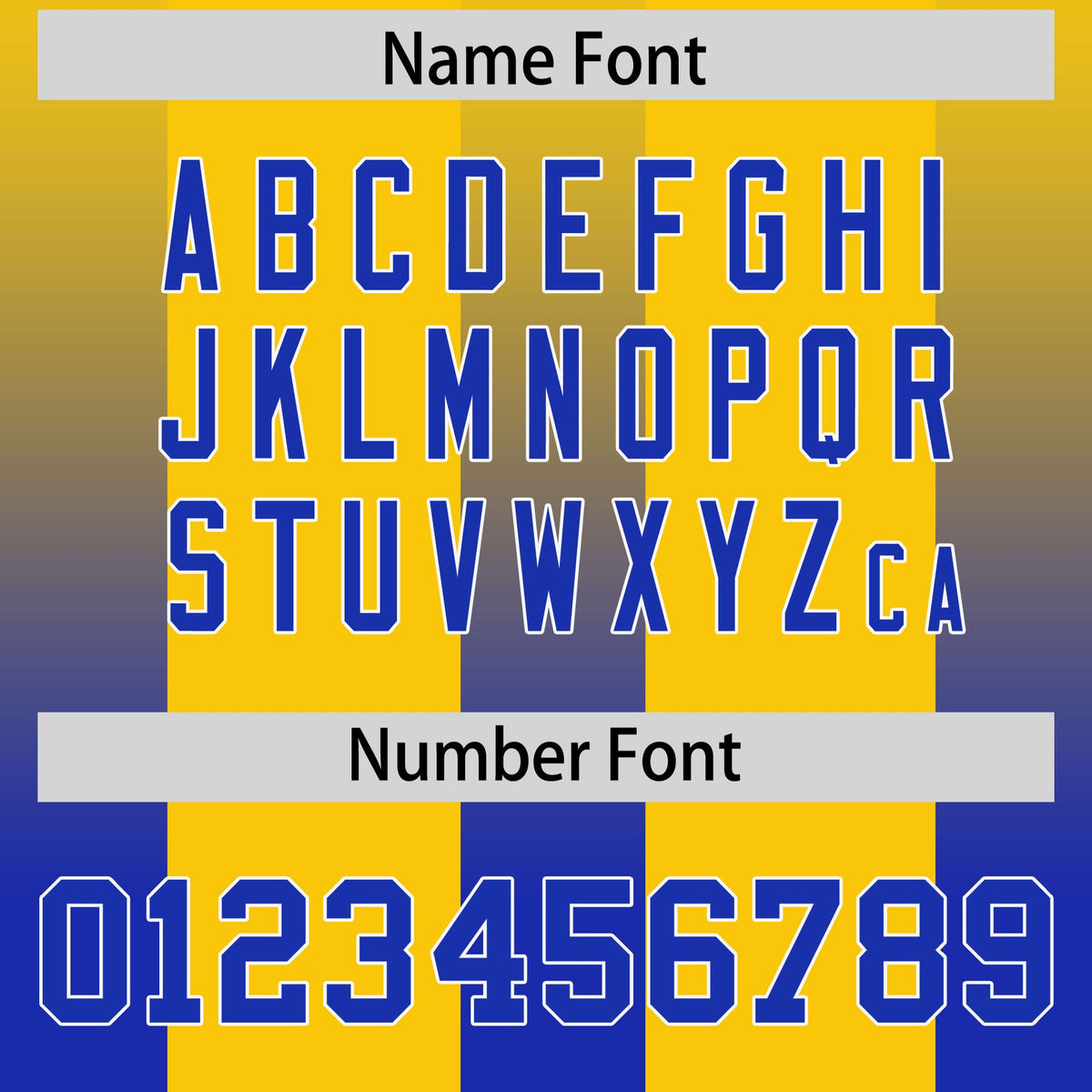 Custom Yellow Royal Vertical Width Stripe Gradient Fashion Personalized Team Football Jersey