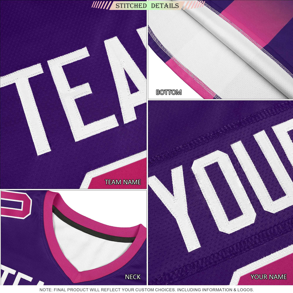 Custom Yellow Royal Vertical Width Stripe Gradient Fashion Personalized Team Football Jersey