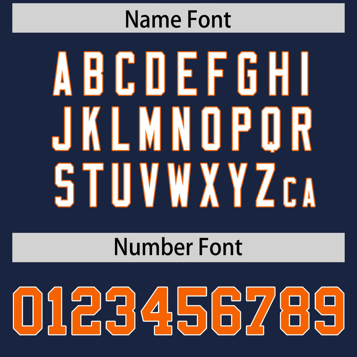 Custom Navy Orange Personalized Shoulder Star Pattern Authentic American Football Jersey