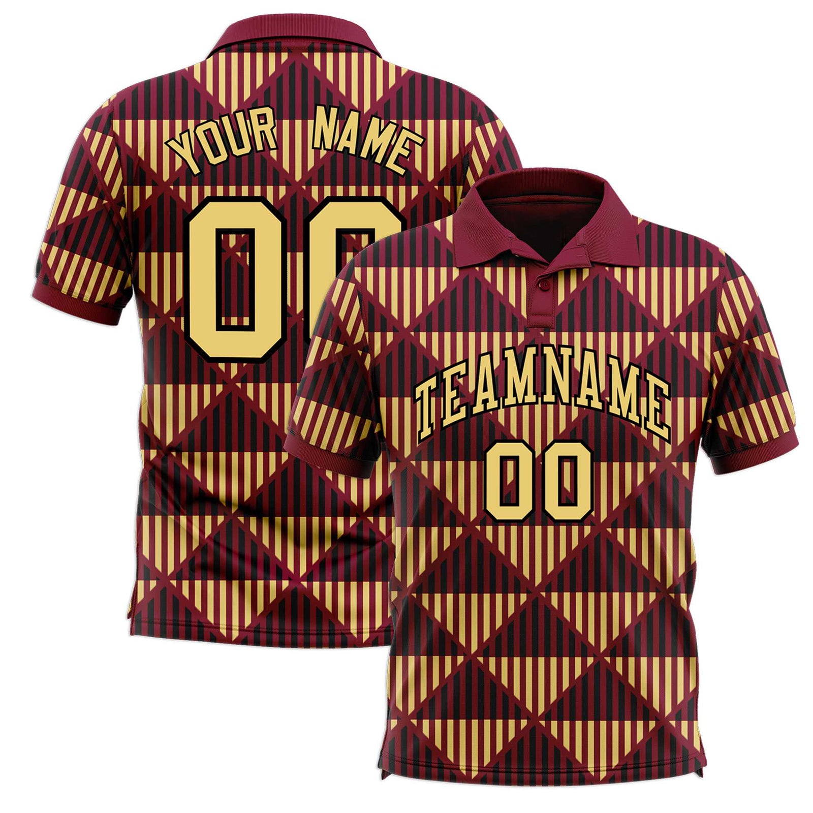 Custom Crimson Lingge Sunshine Polo Shirts