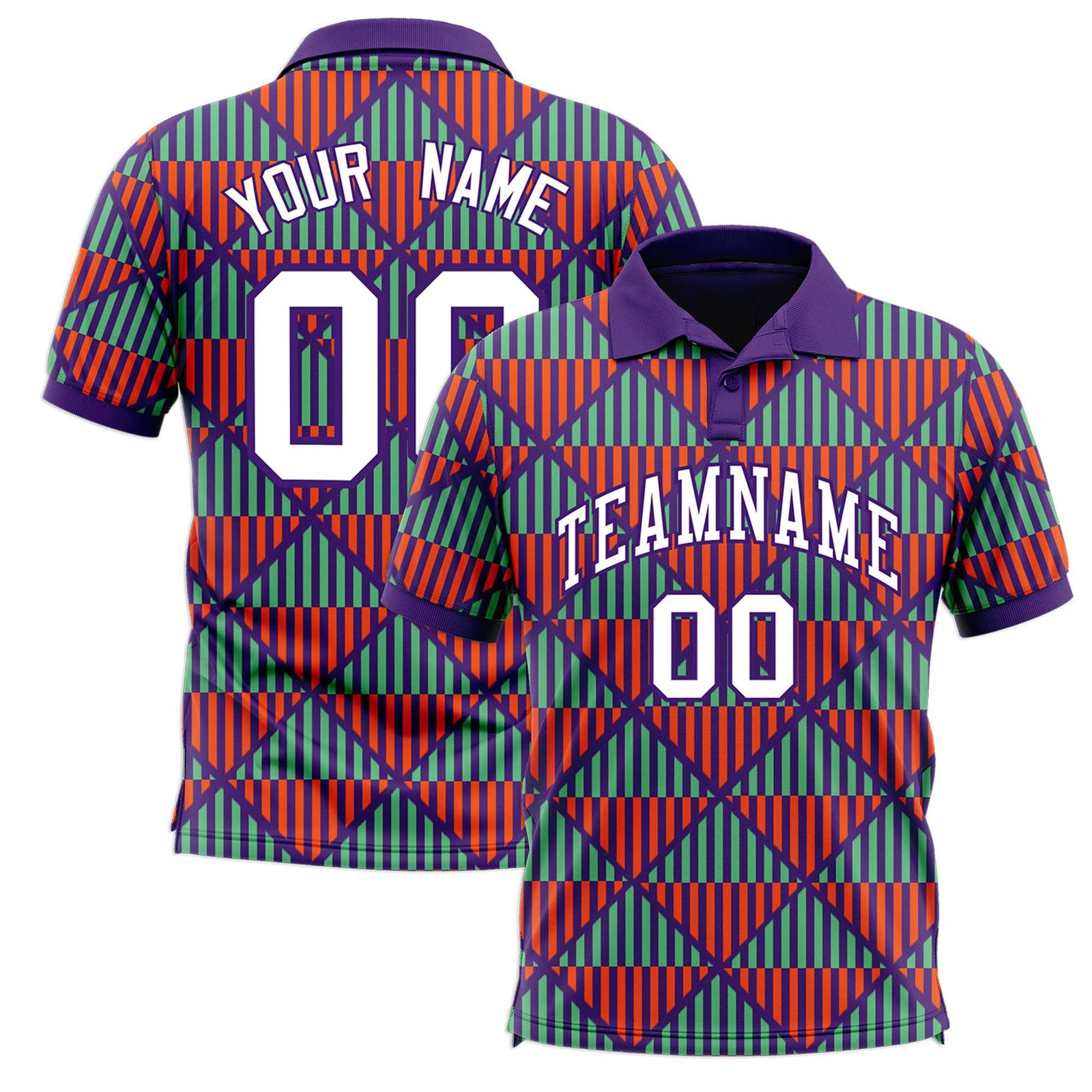 Custom Purple Lingge Sunshine Polo Shirts