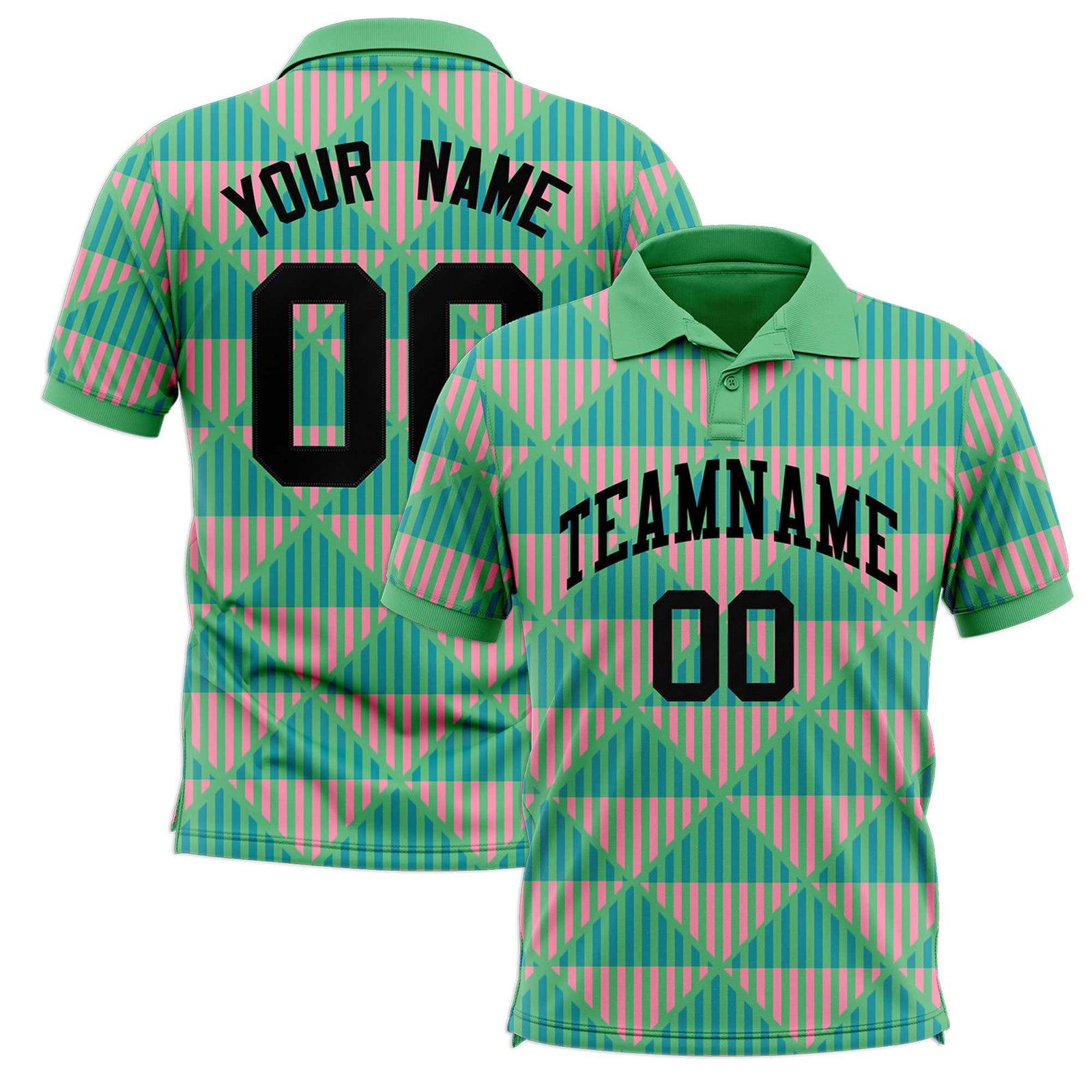 Custom Bright Green Lingge Sunshine Polo Shirts