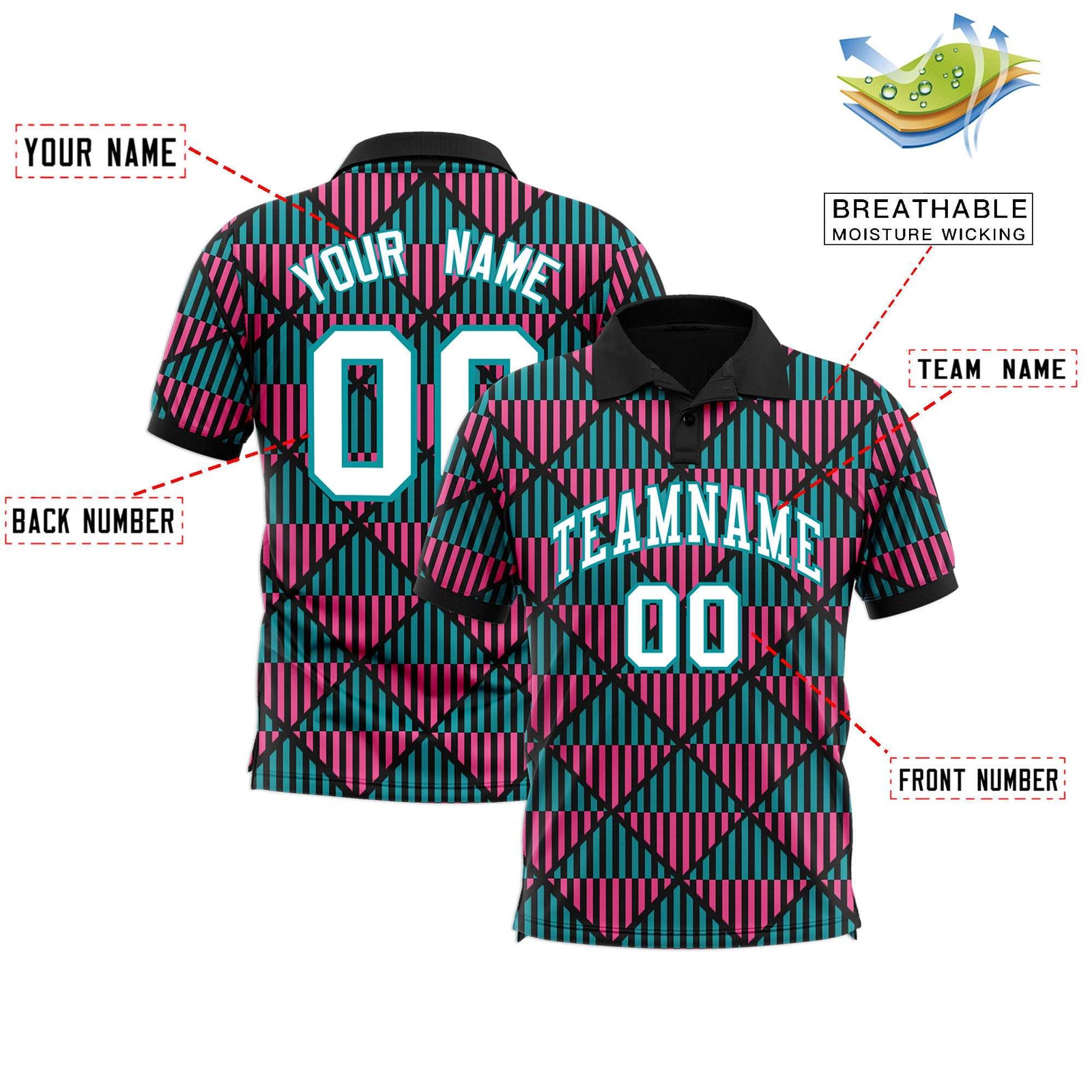 Custom Black Lingge Sunshine Polo Shirts