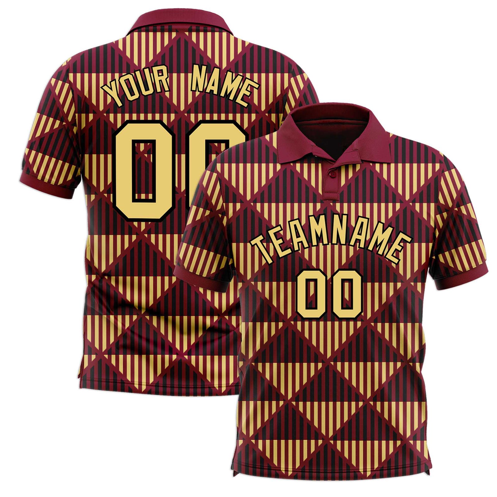 Custom Crimson Lingge Sunshine Polo Shirts