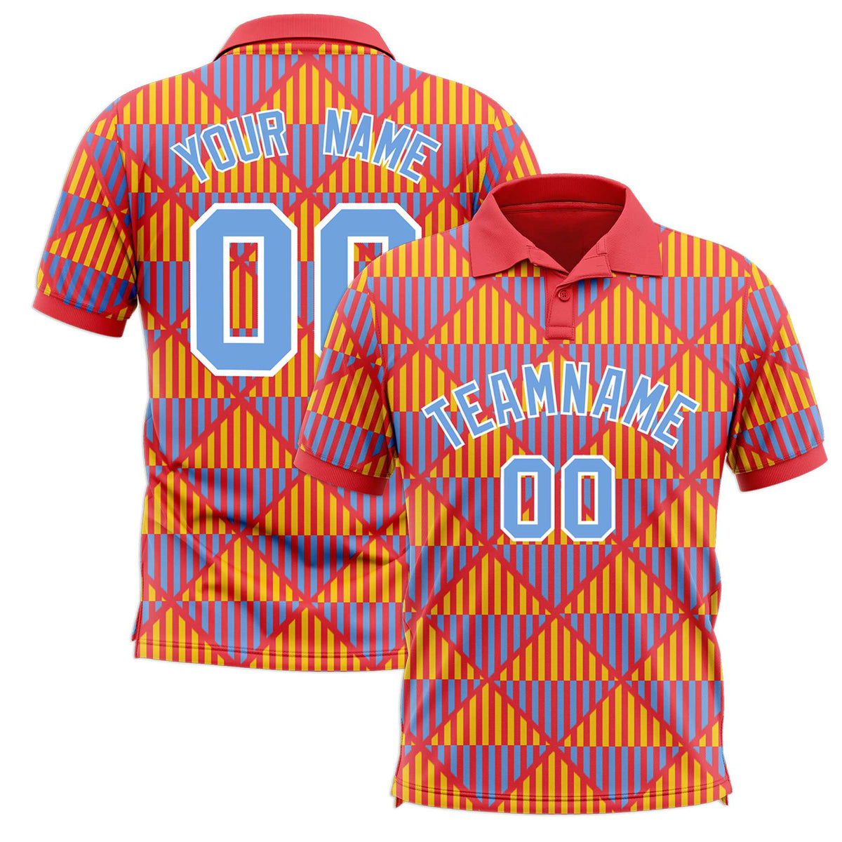 Custom Light Red Lingge Sunshine Polo Shirts