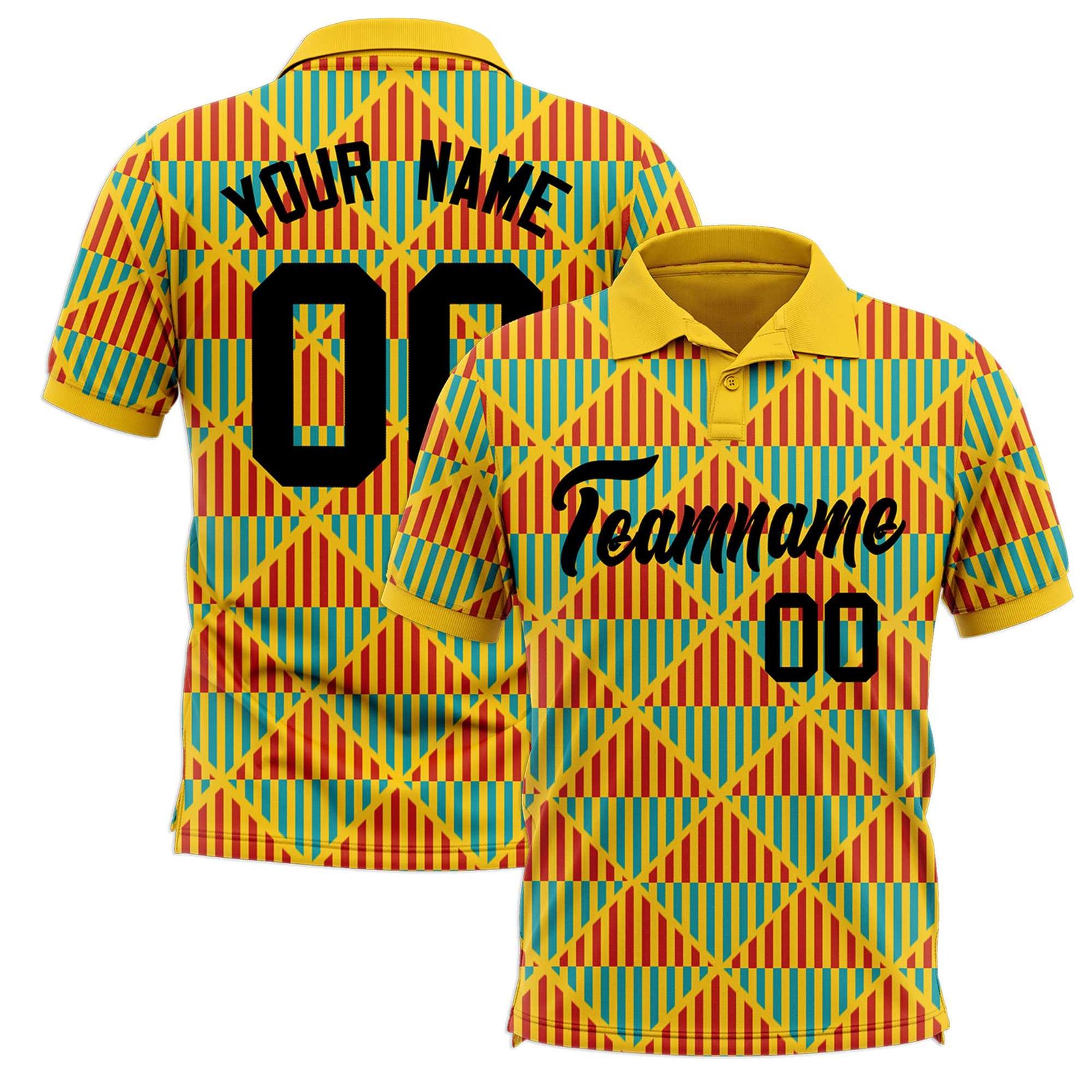 Custom Gold Lingge Sunshine Polo Shirts