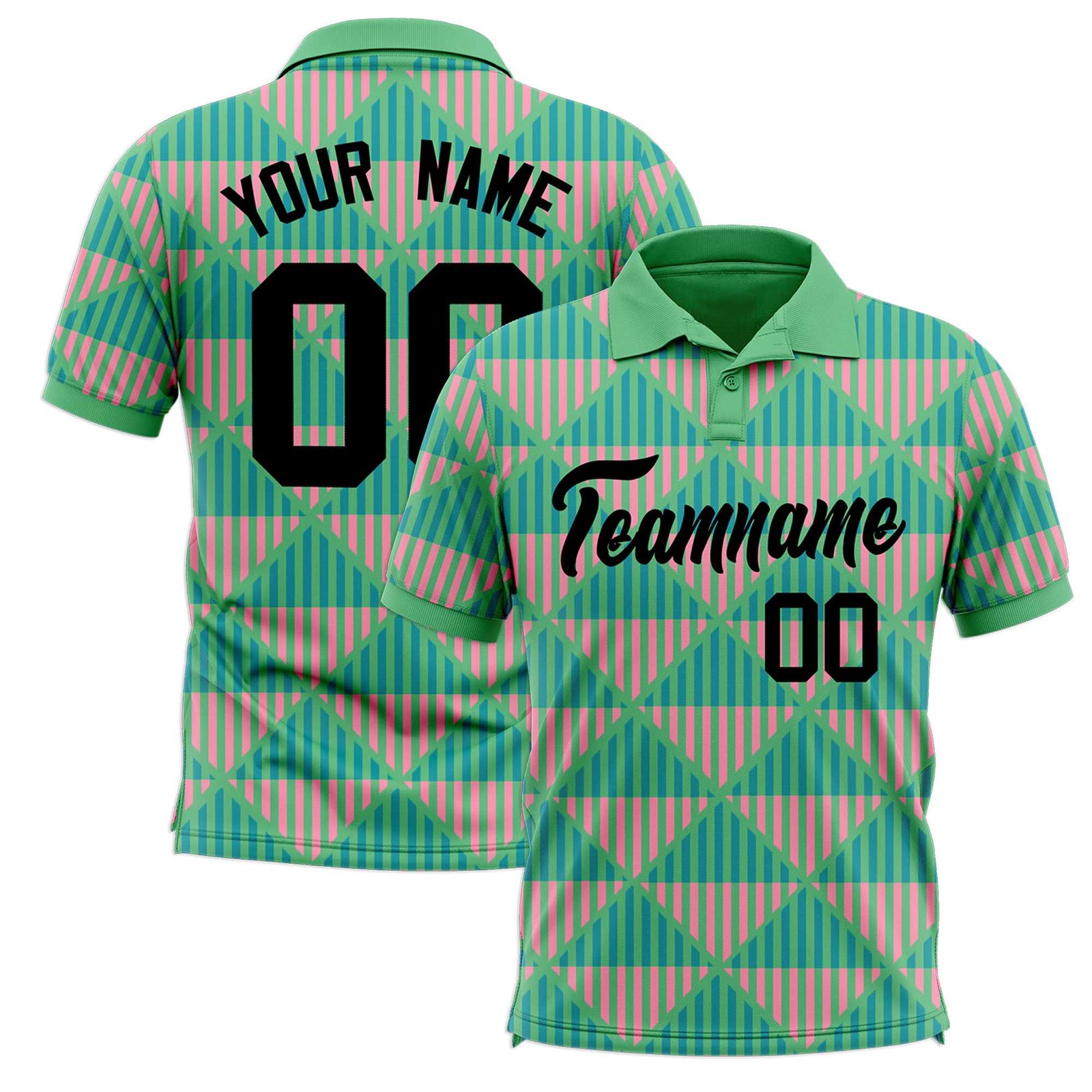 Custom Bright Green Lingge Sunshine Polo Shirts