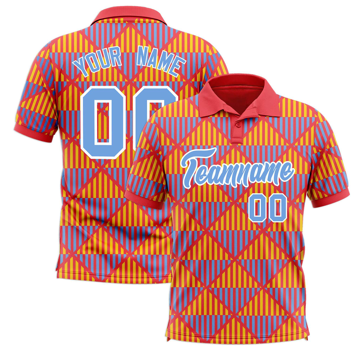 Custom Light Red Lingge Sunshine Polo Shirts