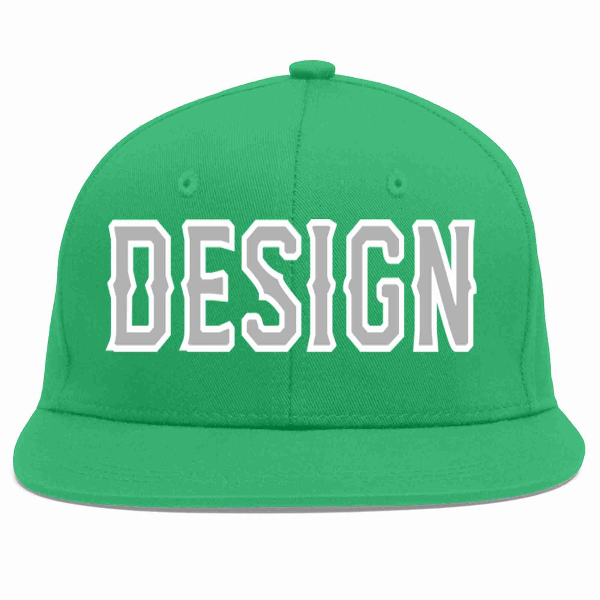 Custom Teal Gray-White Flat Eaves Sport Baseball Cap