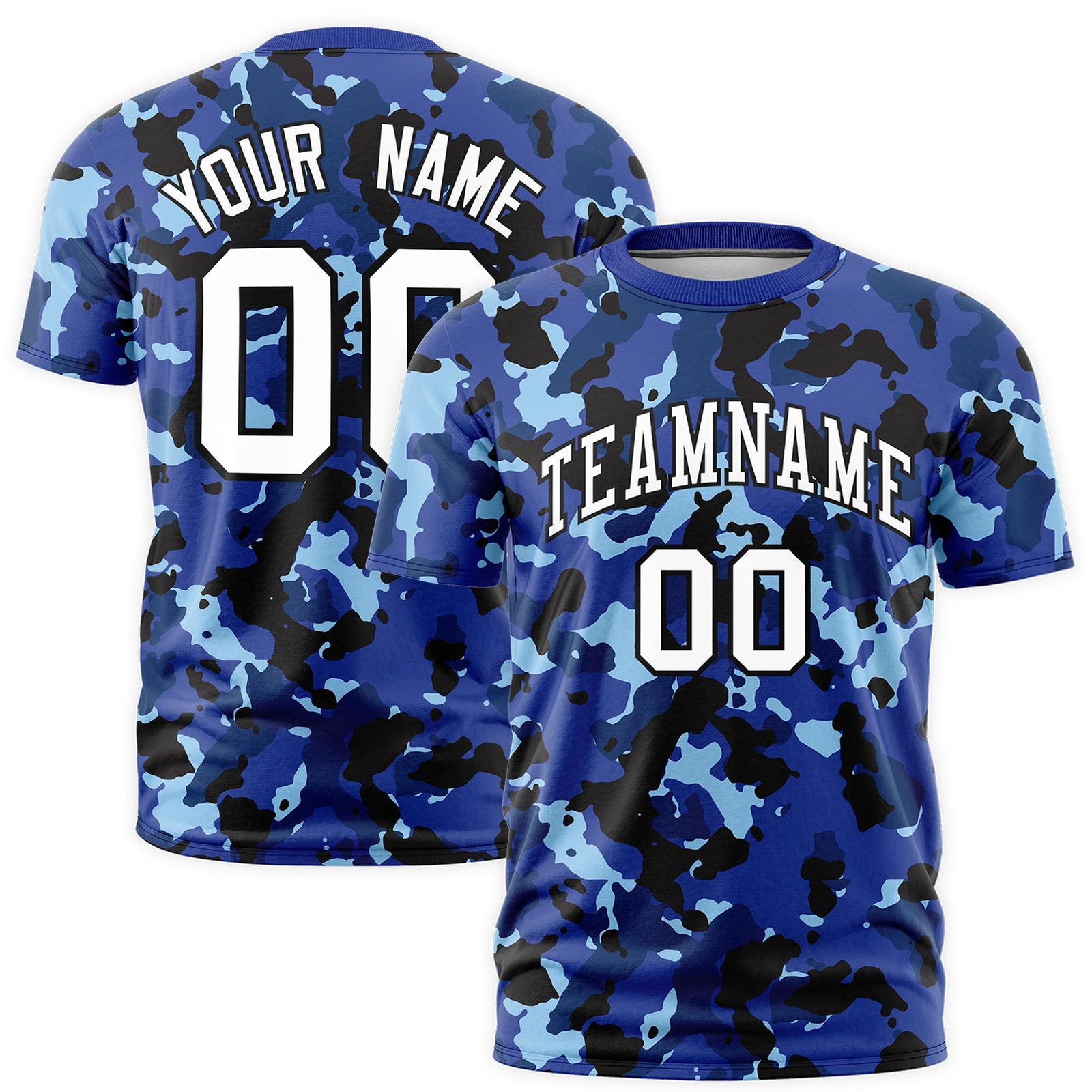Custom Camo T-shirts Navy White Jungle Camouflage Training Shirts