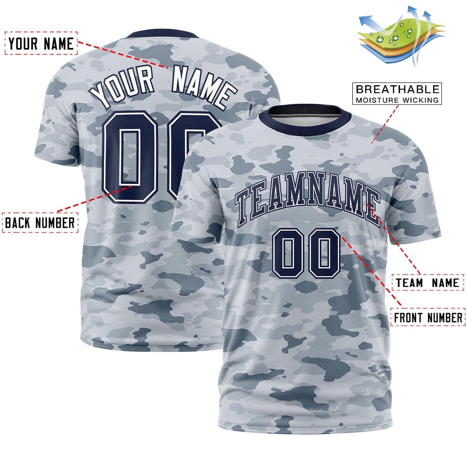 Custom Camo T-shirts White Navy Jungle Camouflage Outdoor Shirts