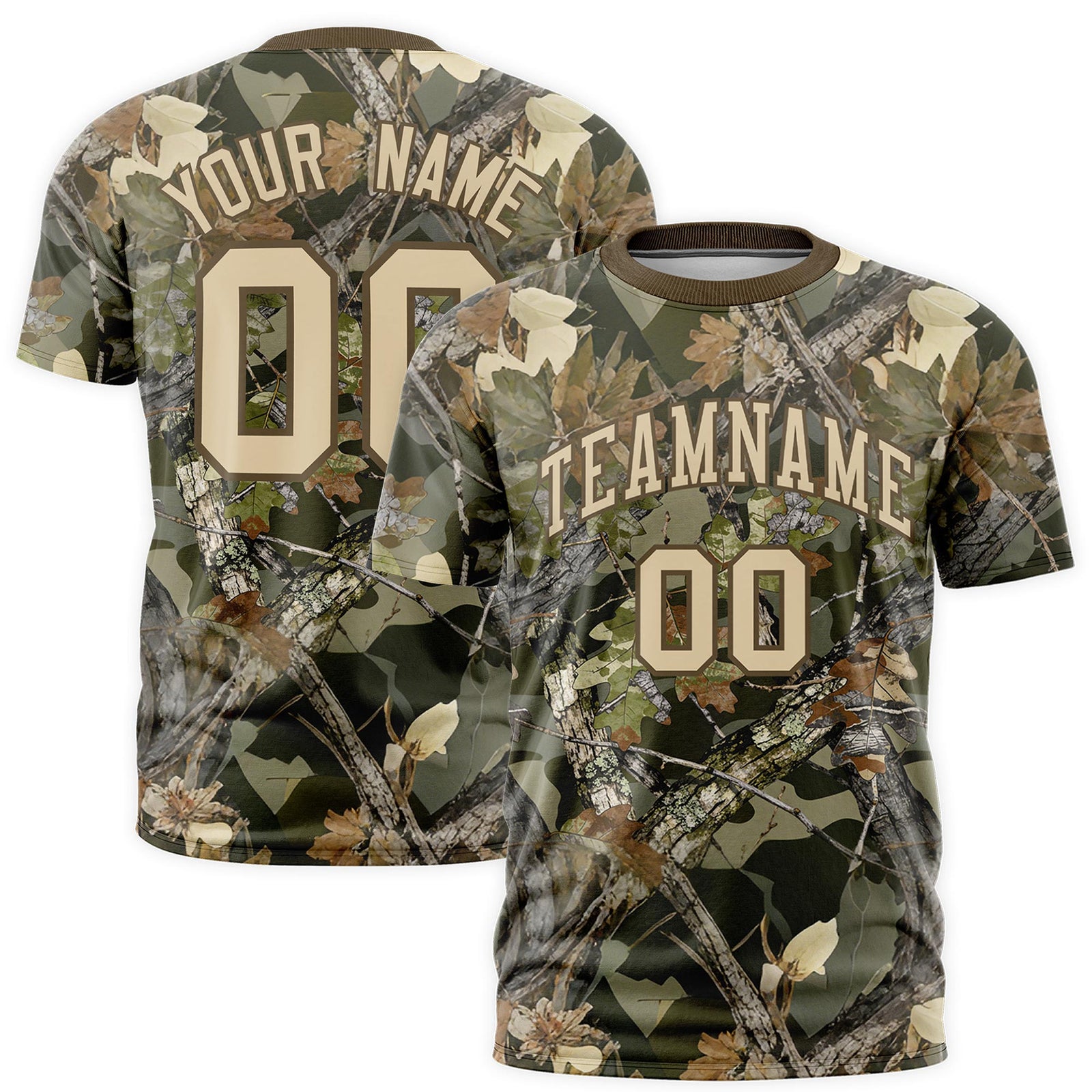 Custom Camo T-shirts Light Brown Brazilian Sand Jungle Camouflage Outdoor Shirts