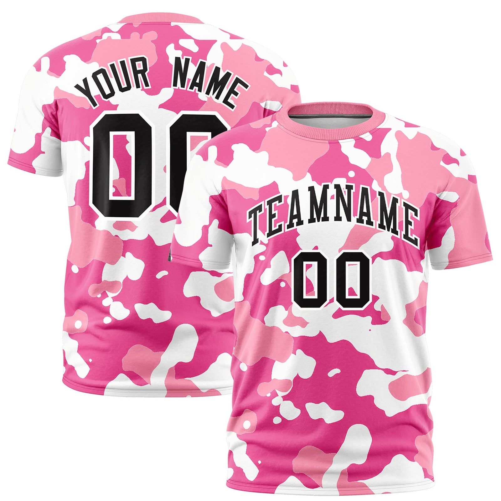 Custom Camo T-shirts Pink White Jungle Camouflage Training Shirts