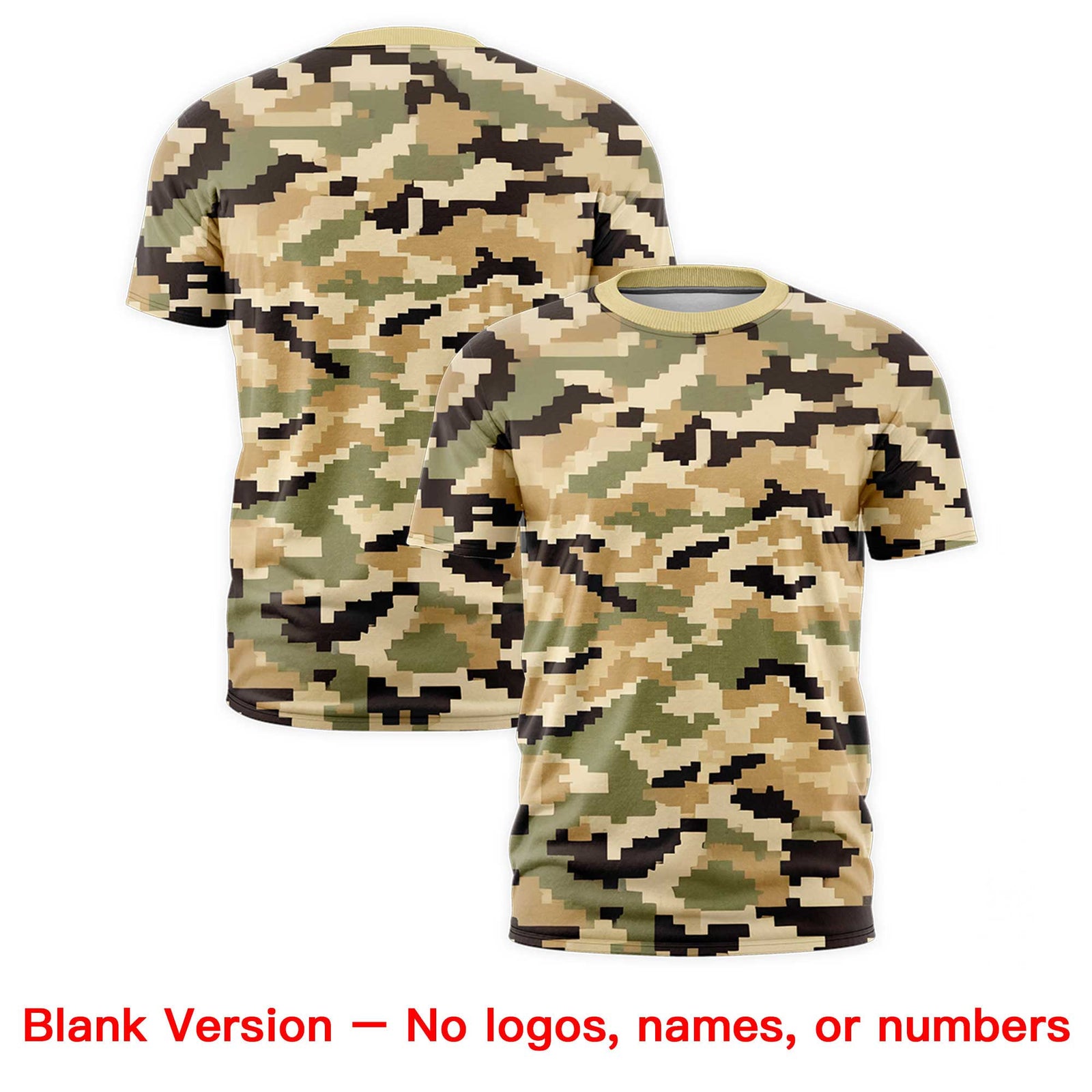 Custom Camo T-shirts Light Brown White Jungle Camouflage Training Shirts