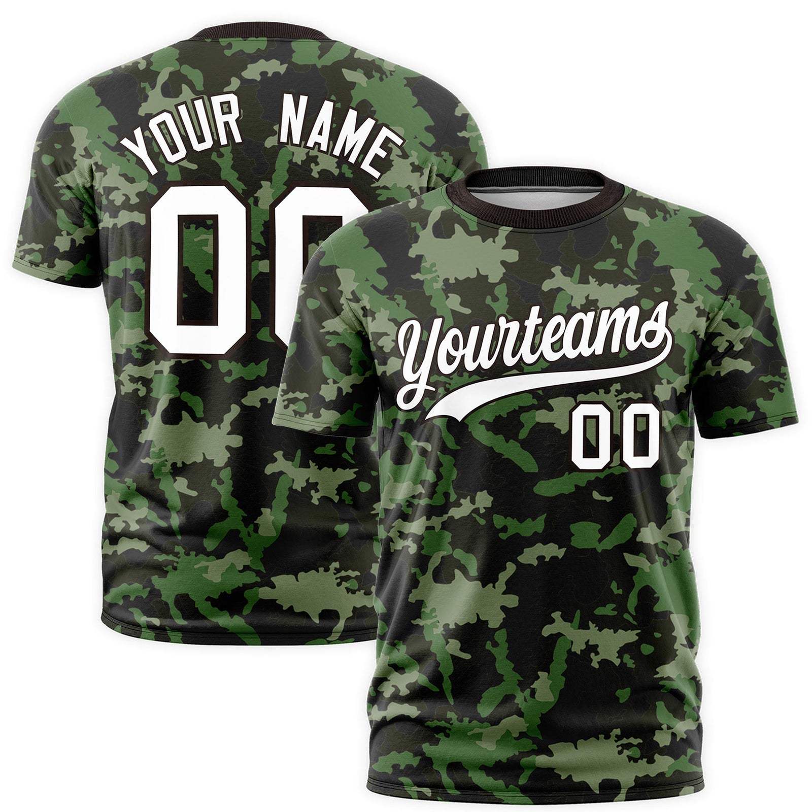 Custom Camo T-shirts Brown White Jungle Camouflage Outdoor Shirts