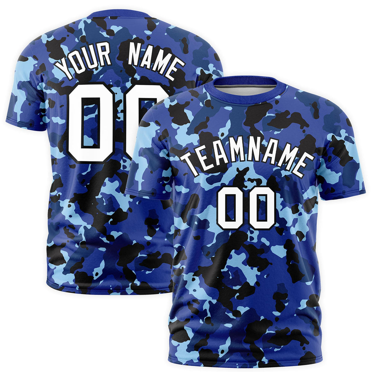 Custom Camo T-shirts Navy White Jungle Camouflage Training Shirts