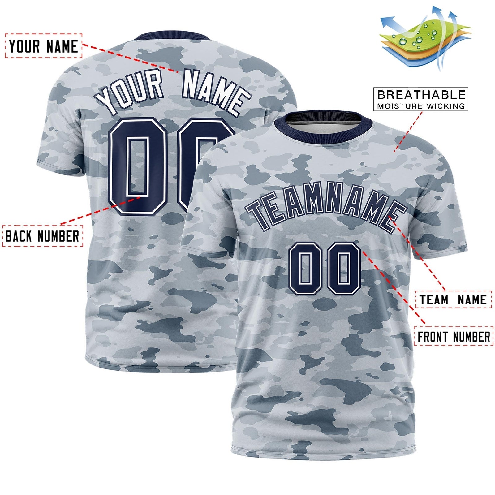 Custom Camo T-shirts White Navy Jungle Camouflage Outdoor Shirts