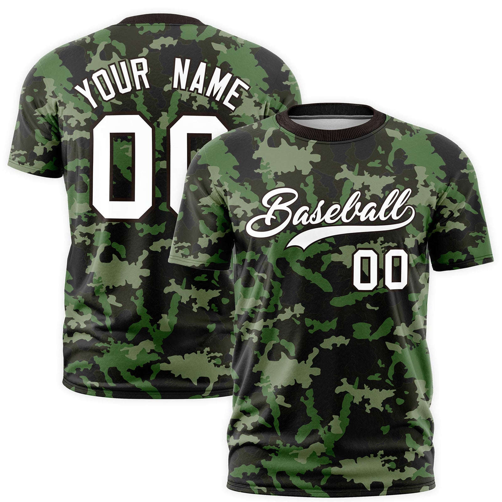 Custom Camo T-shirts Brown White Jungle Camouflage Outdoor Shirts
