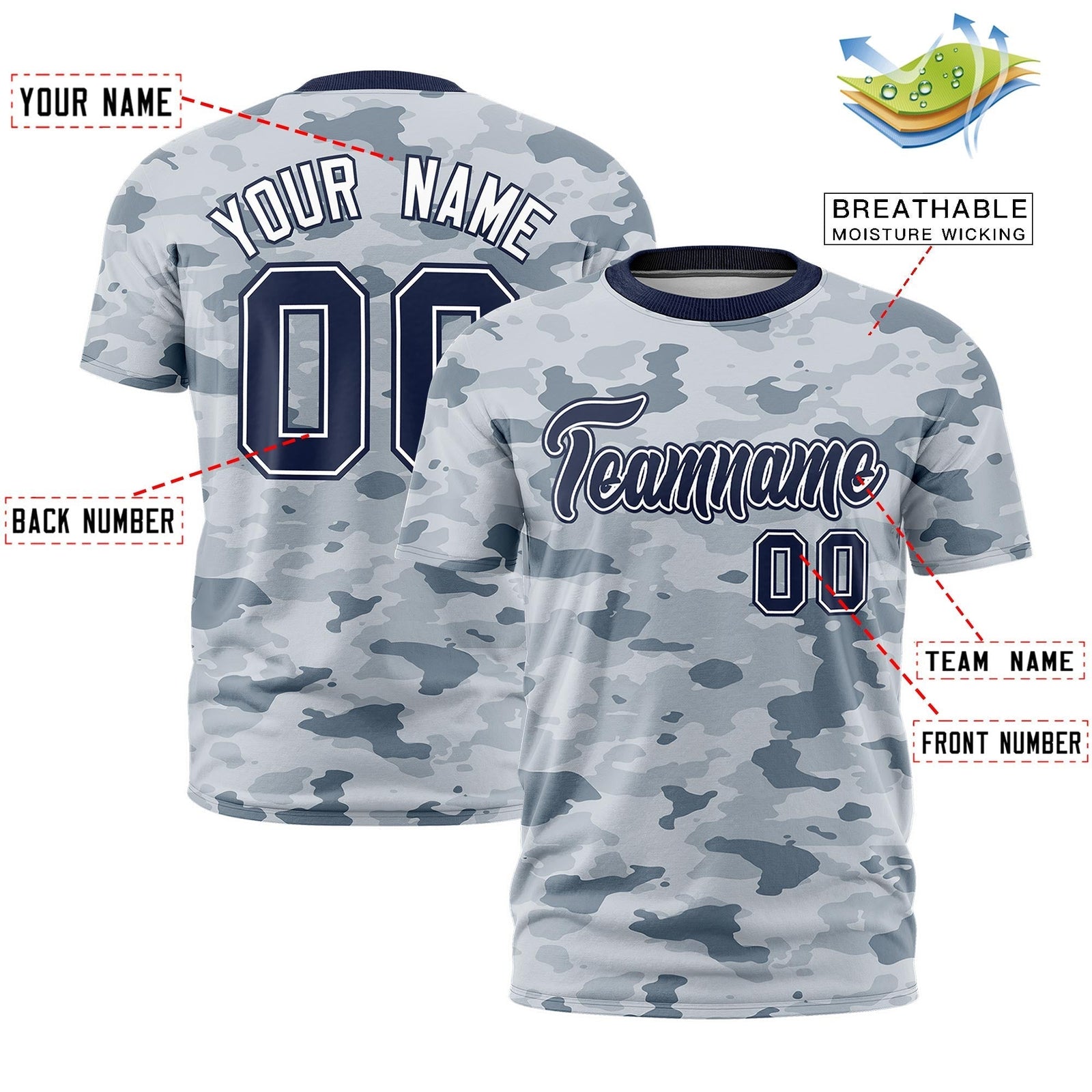 Custom Camo T-shirts White Navy Jungle Camouflage Outdoor Shirts