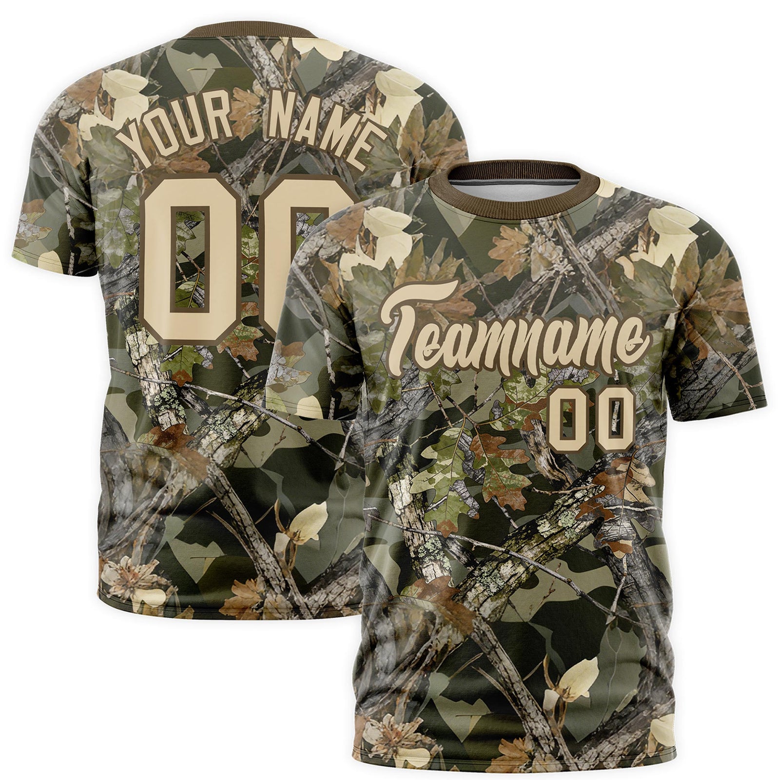 Custom Camo T-shirts Light Brown Brazilian Sand Jungle Camouflage Outdoor Shirts
