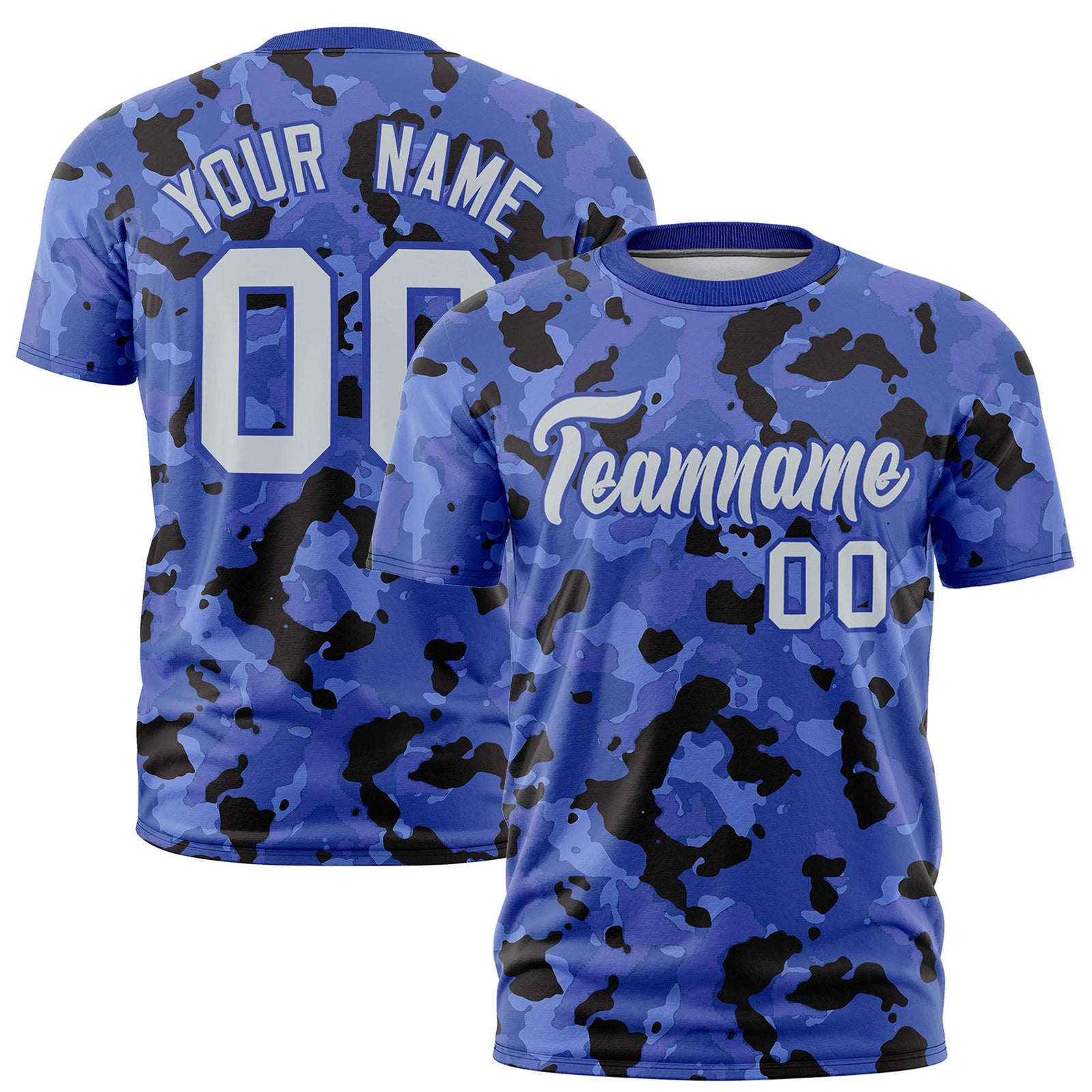Custom Camo T-shirts Royal Blue Silver Jungle Camouflage Outdoor Shirts