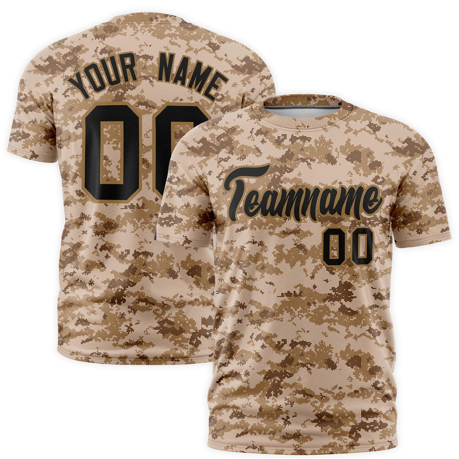 Custom Camo T-shirts Camel Black Jungle Camouflage Outdoor Shirts