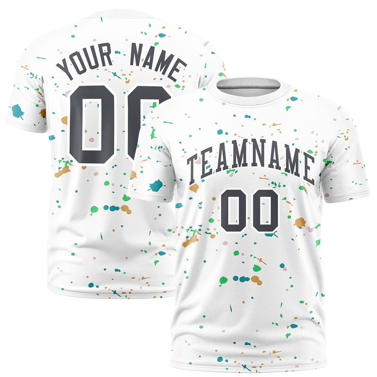 Custom White Gray Spray Painting Graffiti Pattern Personalization T-shirt| KXKSHOP