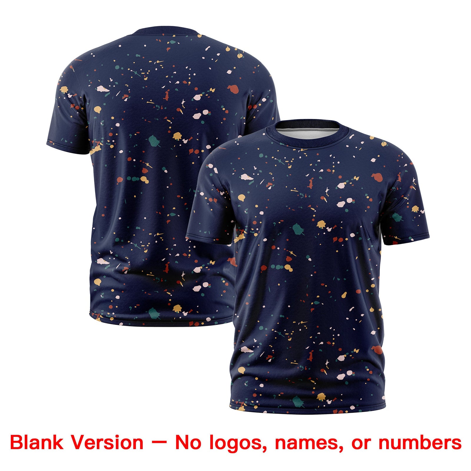 Custom Navy White Spray Painting Graffiti Pattern Personalization T-shirt| KXKSHOP