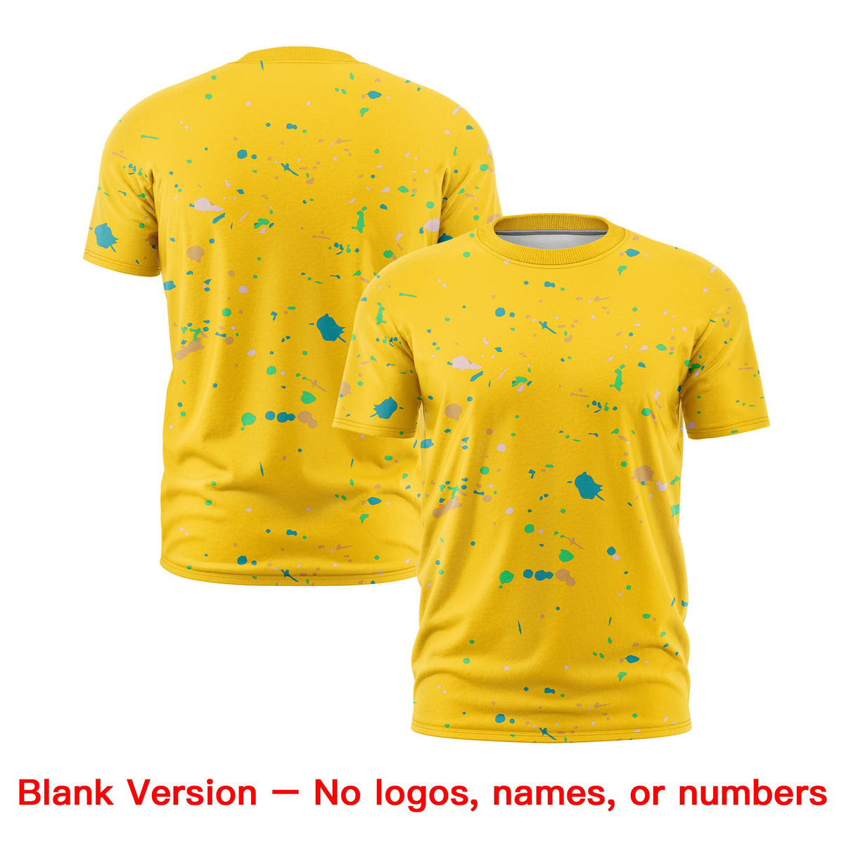 Custom Gold Powder Blue White Spray Painting Graffiti Pattern Personalization T-shirt| KXKSHOP