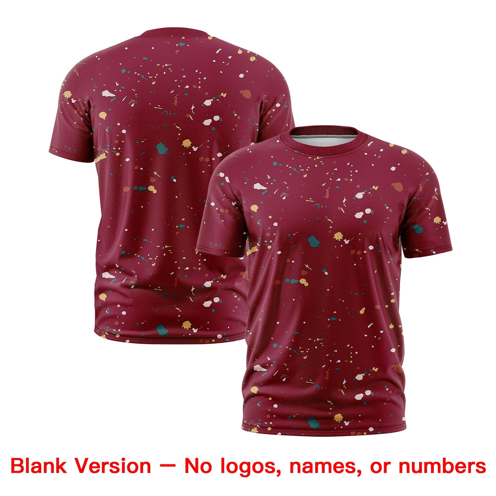 Custom Crimson Royal Blue White Spray Painting Graffiti Pattern Personalization T-shirt| KXKSHOP