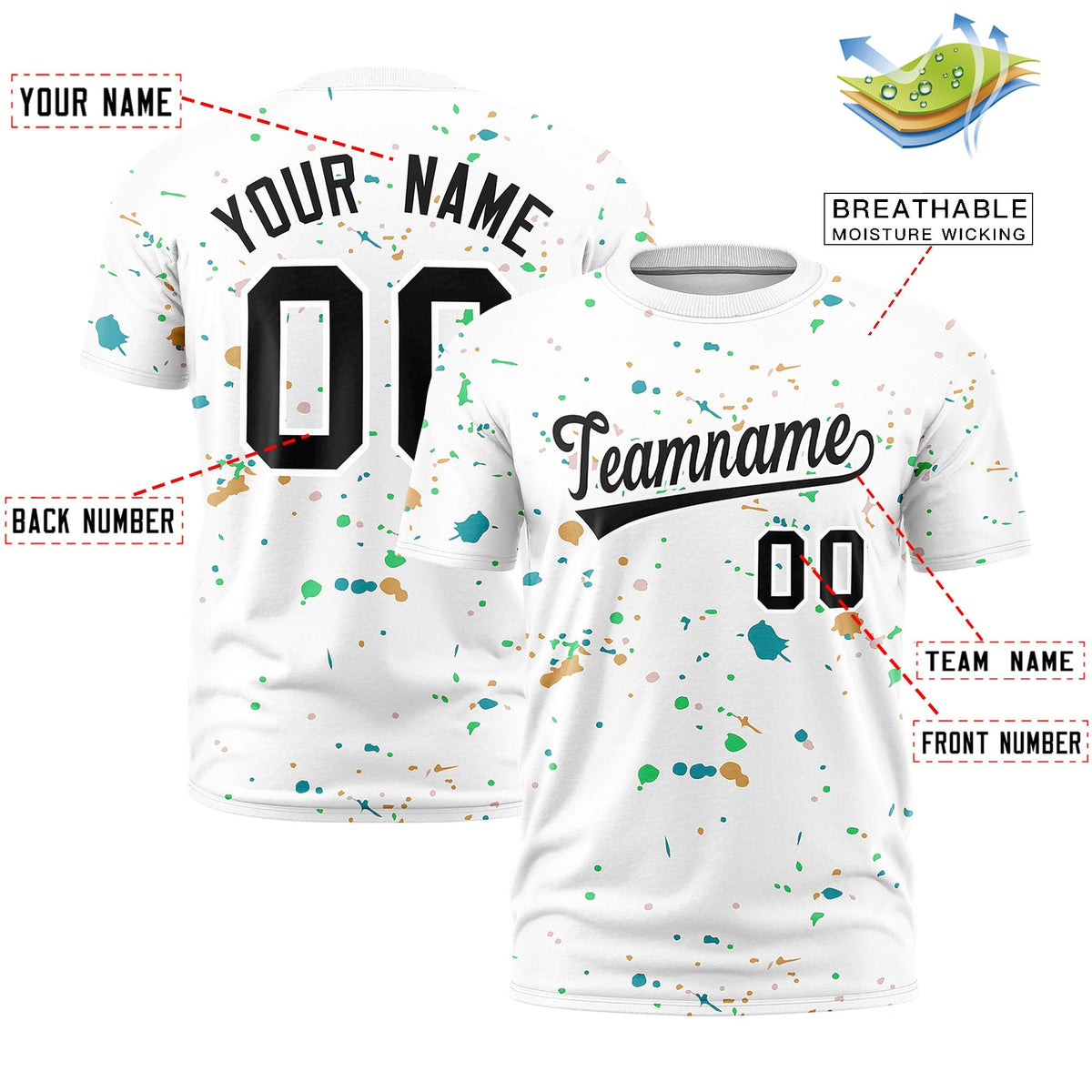 Custom White Black Spray Painting Graffiti Pattern Personalization T-shirt| KXKSHOP
