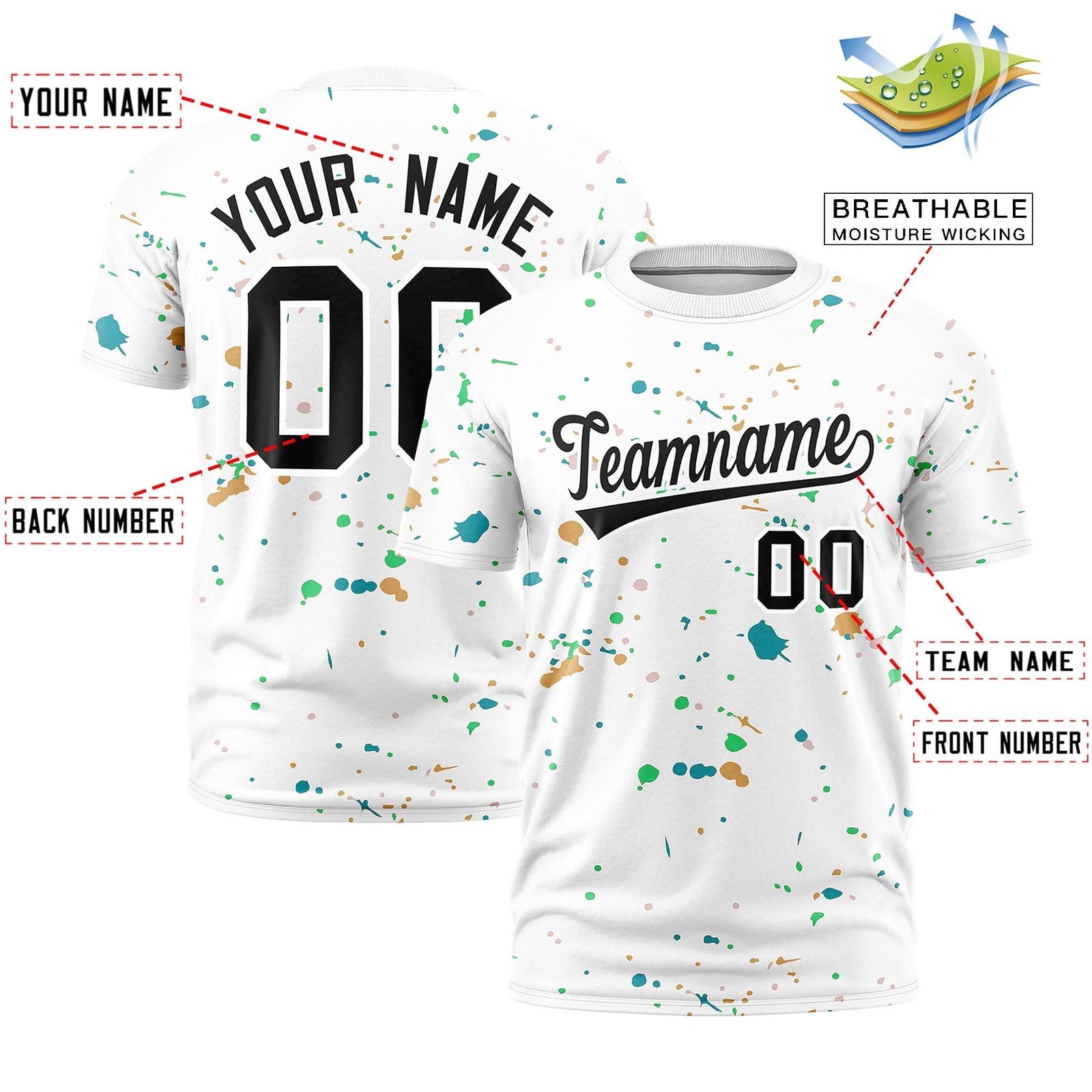 Custom White Black Spray Painting Graffiti Pattern Personalization T-shirt| KXKSHOP