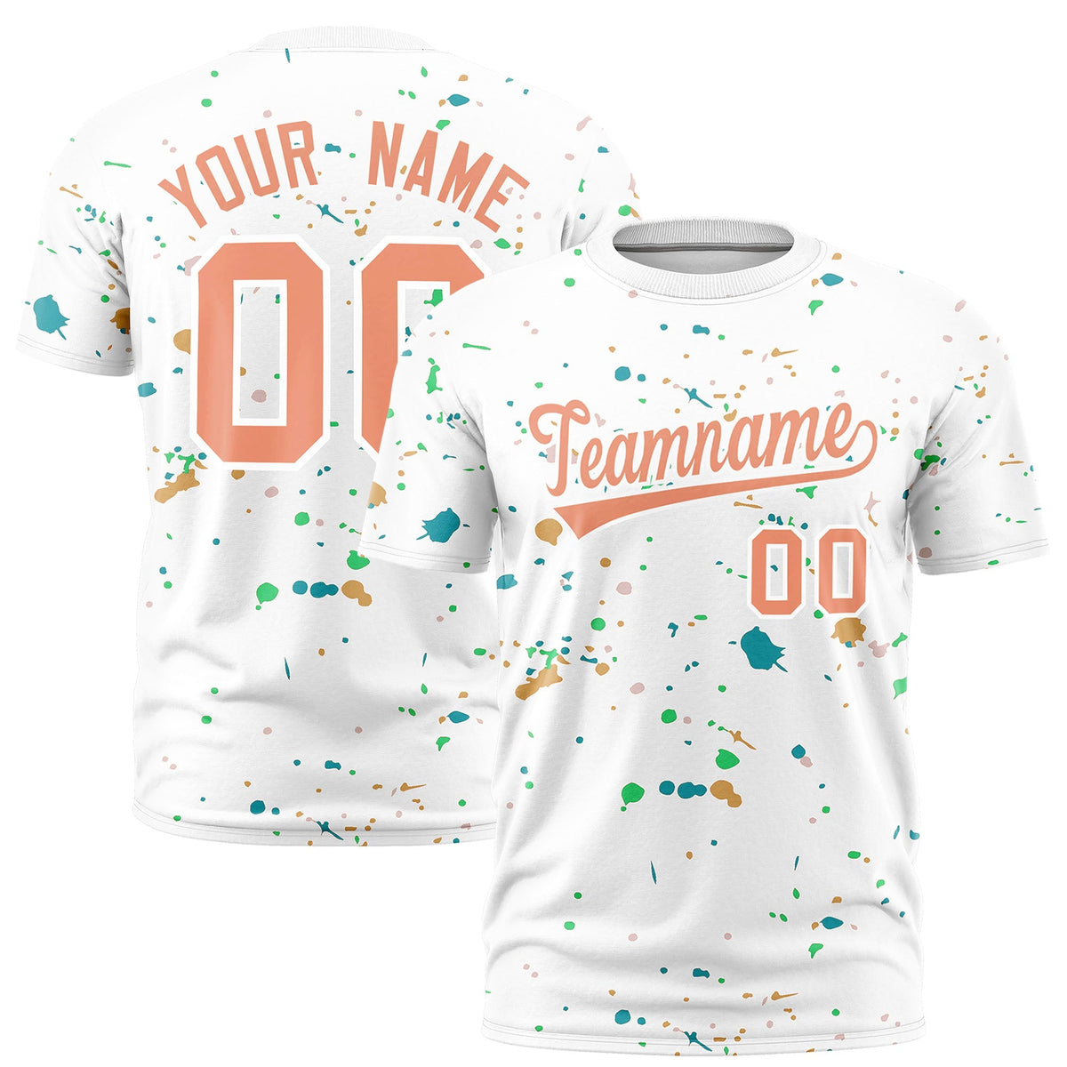 Custom White Light Orange Spray Painting Graffiti Pattern Personalization T-shirt| KXKSHOP