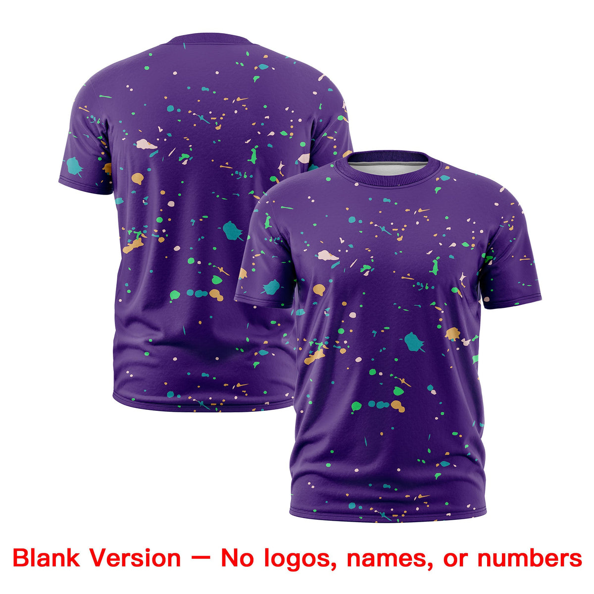 Custom Purple Gold White Spray Painting Graffiti Pattern Personalization T-shirt| KXKSHOP