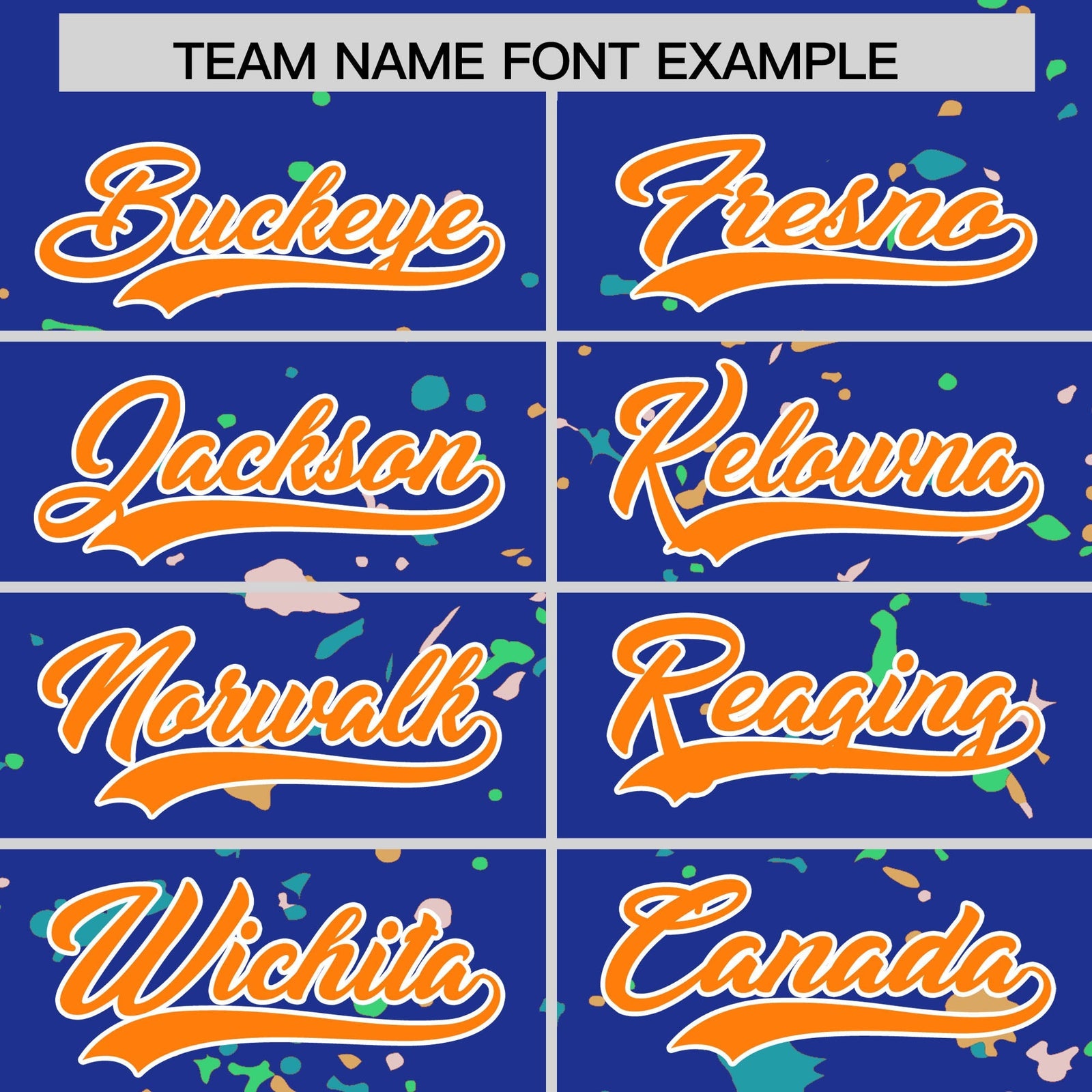 Custom Royal Blue Orange White Spray Painting Graffiti Pattern Personalization T-shirt| KXKSHOP