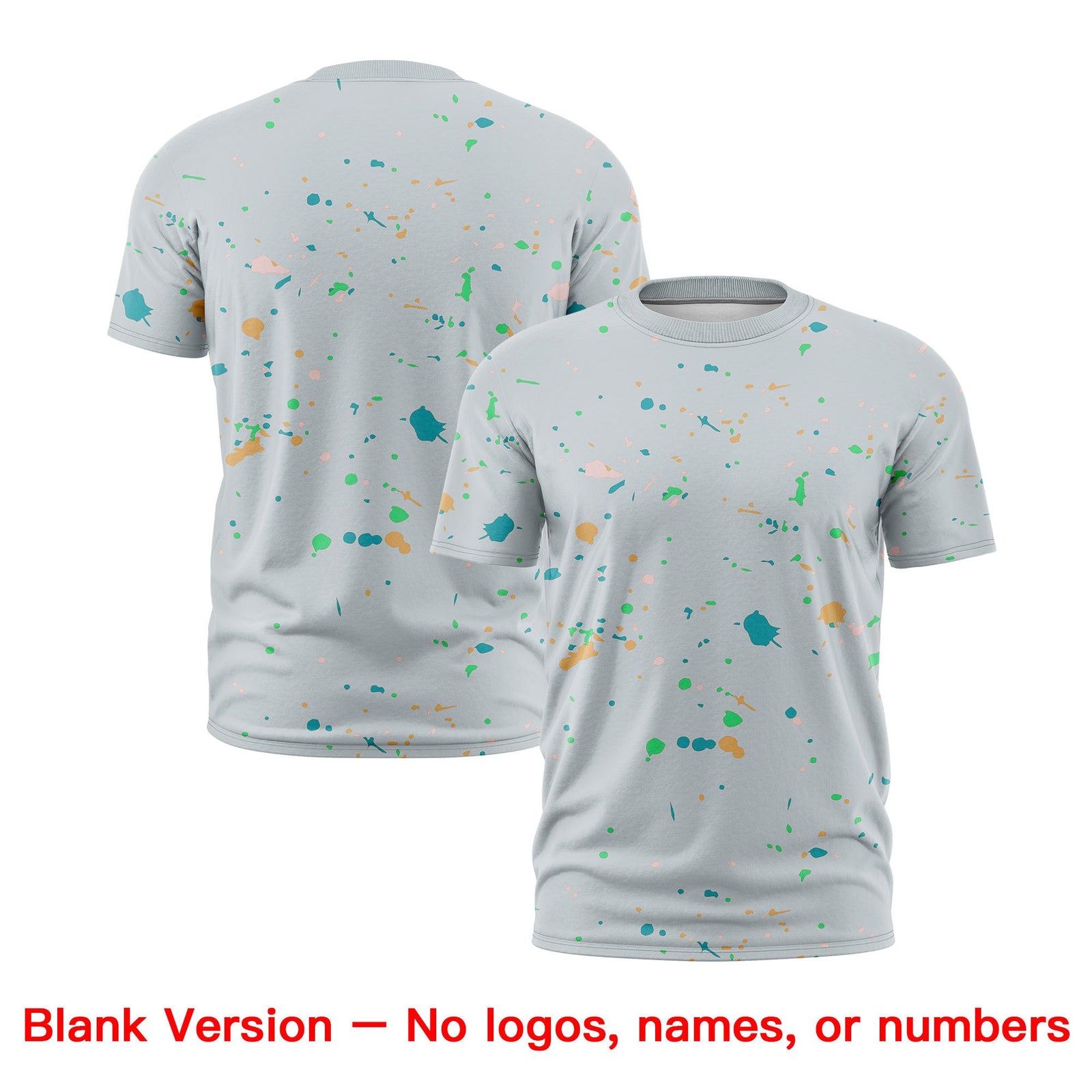 Custom Silver Royal Blue Spray Painting Graffiti Pattern Personalization T-shirt| KXKSHOP