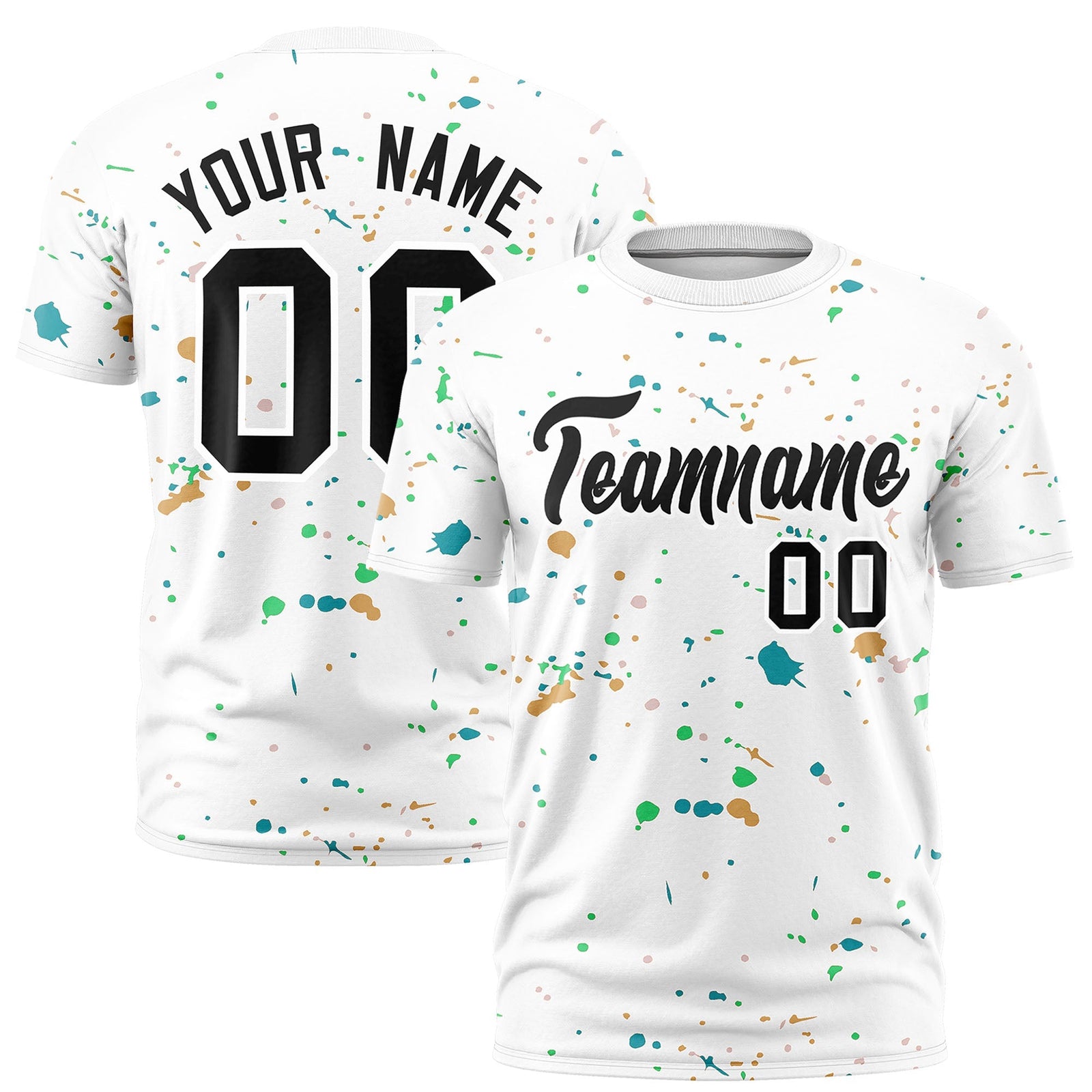 Custom White Black Spray Painting Graffiti Pattern Personalization T-shirt| KXKSHOP
